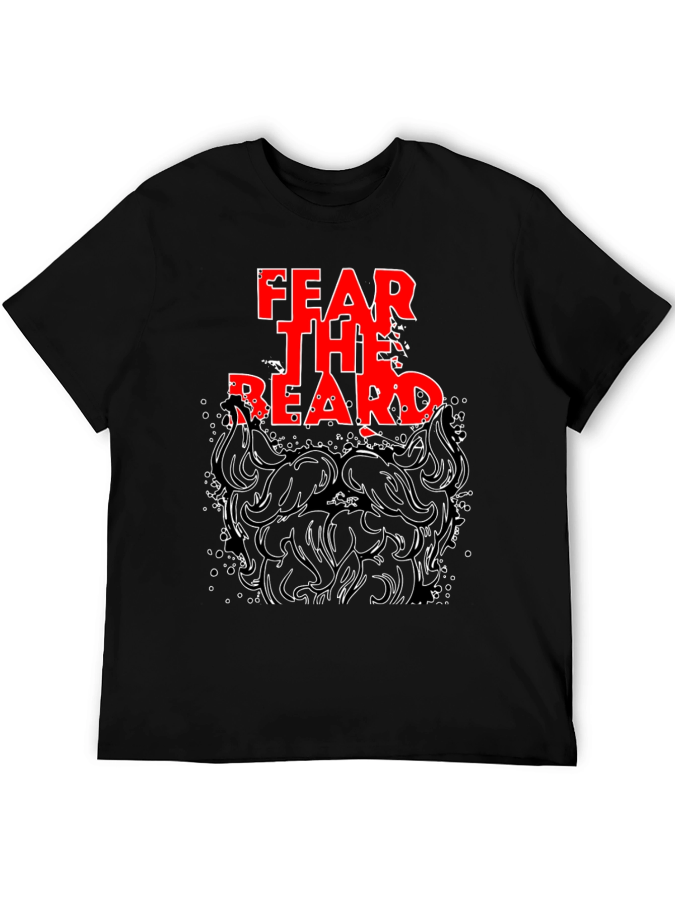 Black Fear The Beard T-Shirt - Black Cotton Tee view 5