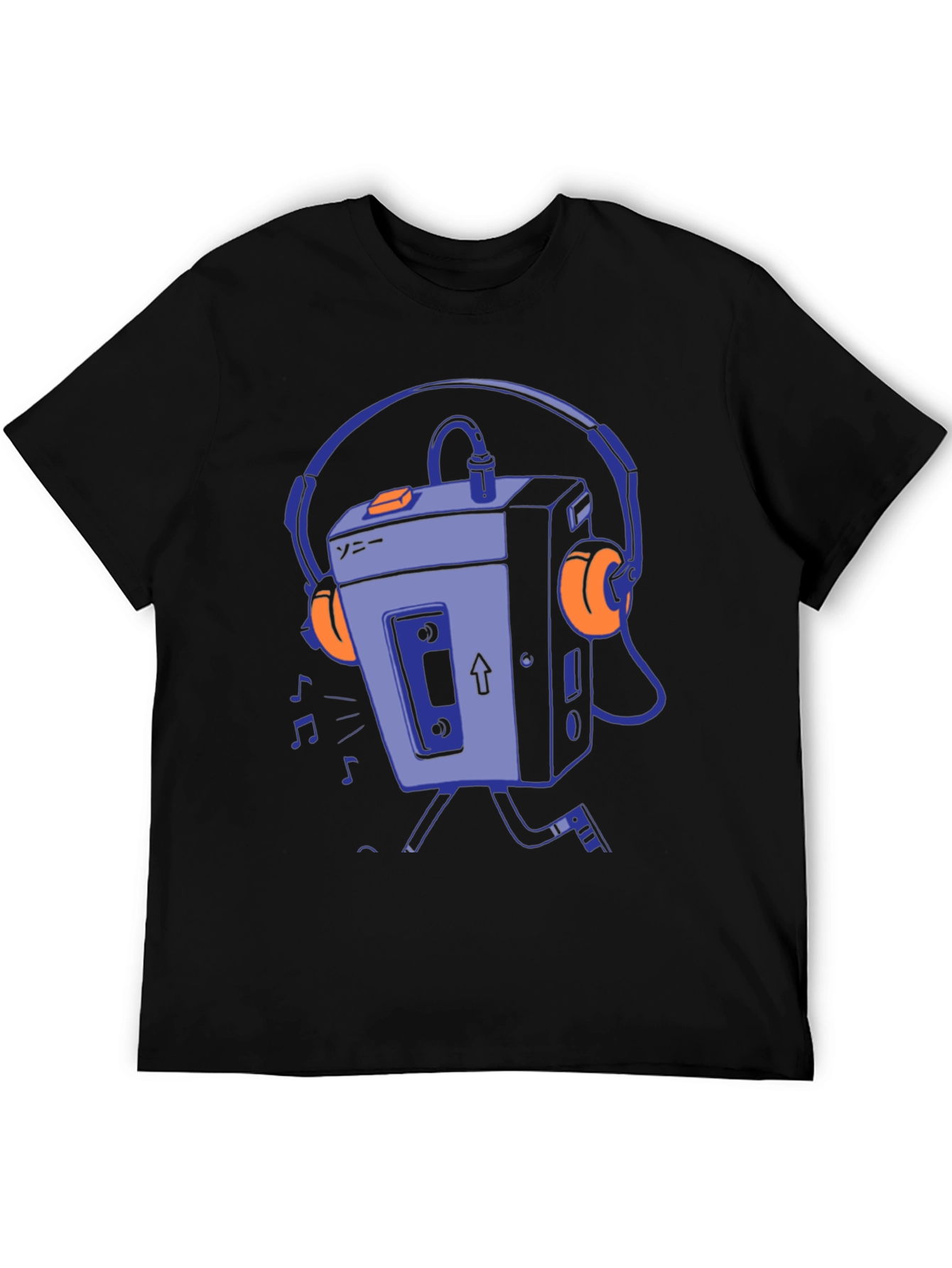 Black Retro Walkman Graphic T-Shirt - Black view 5