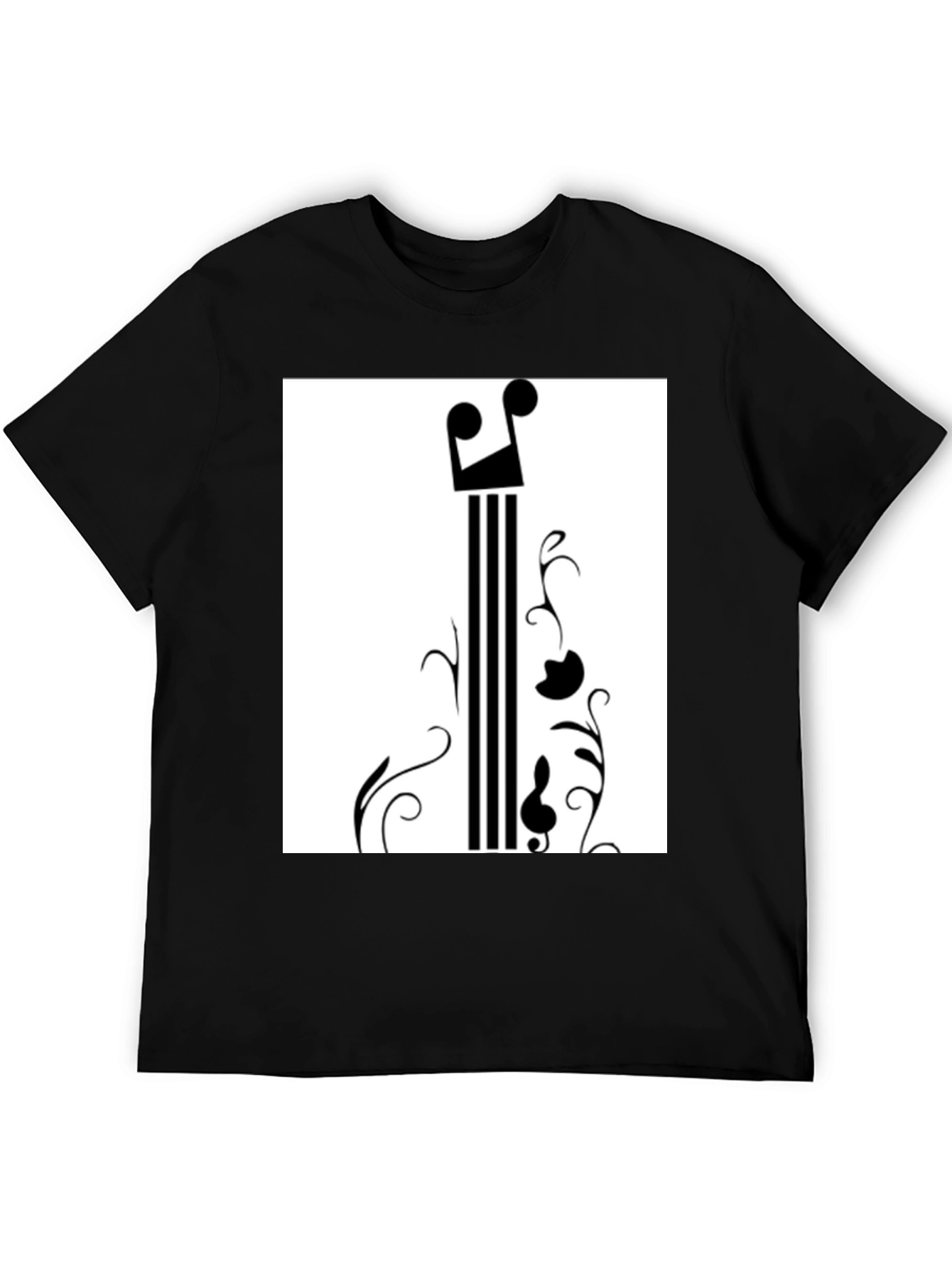 Black Music Note Graphic Black T-Shirt view 5