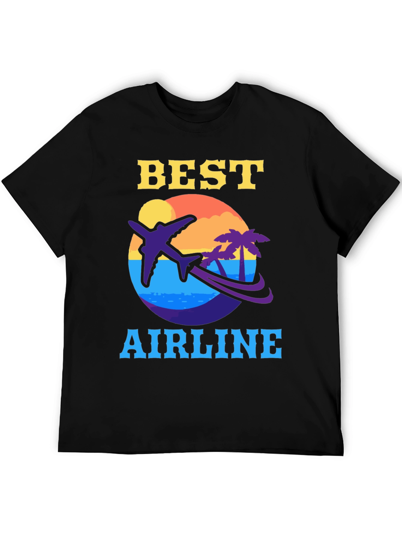 Black Best Airline Graphic T-Shirt - Travel Vacation Tee view 5