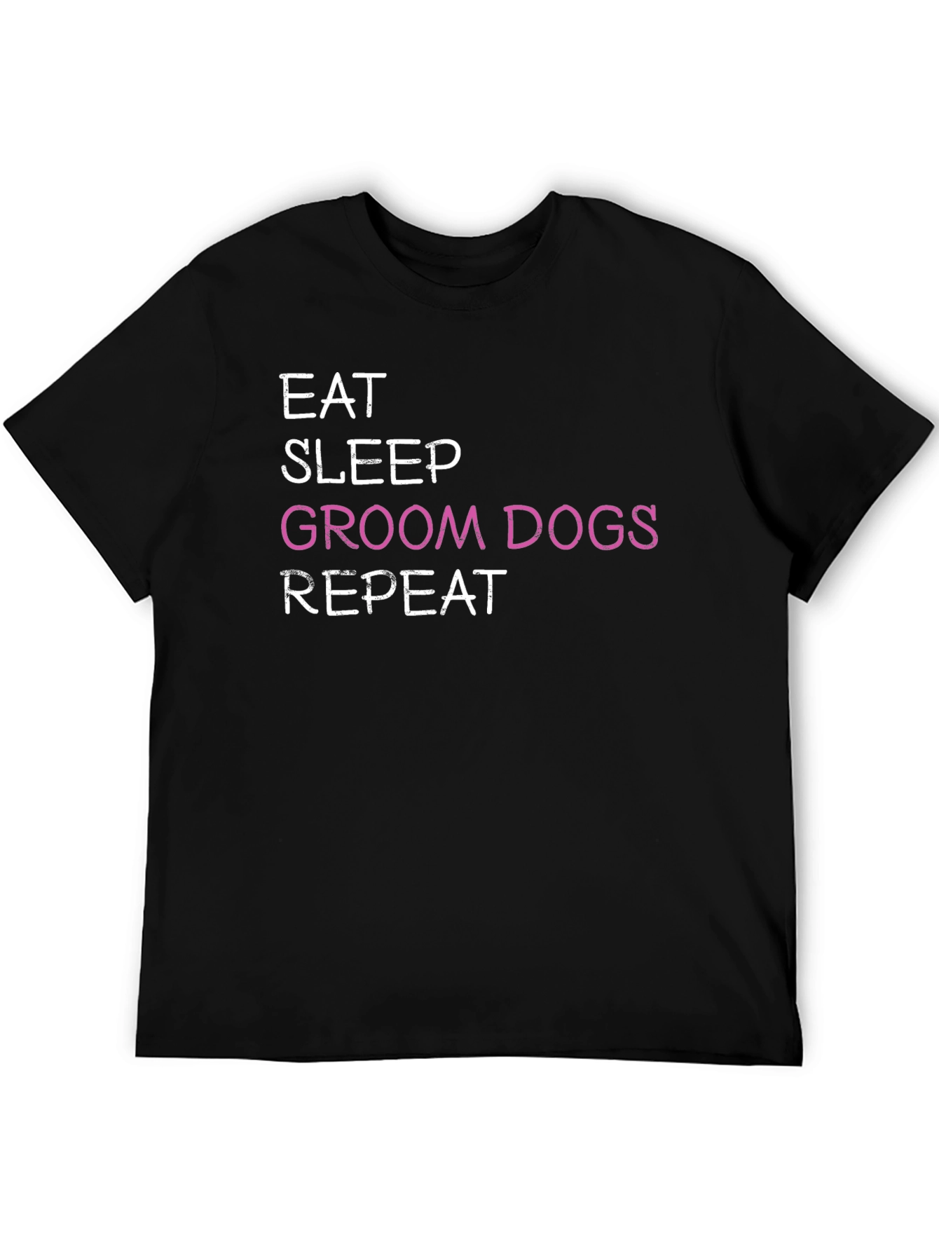 Black Eat Sleep Groom Dogs Repeat T-Shirt view 5
