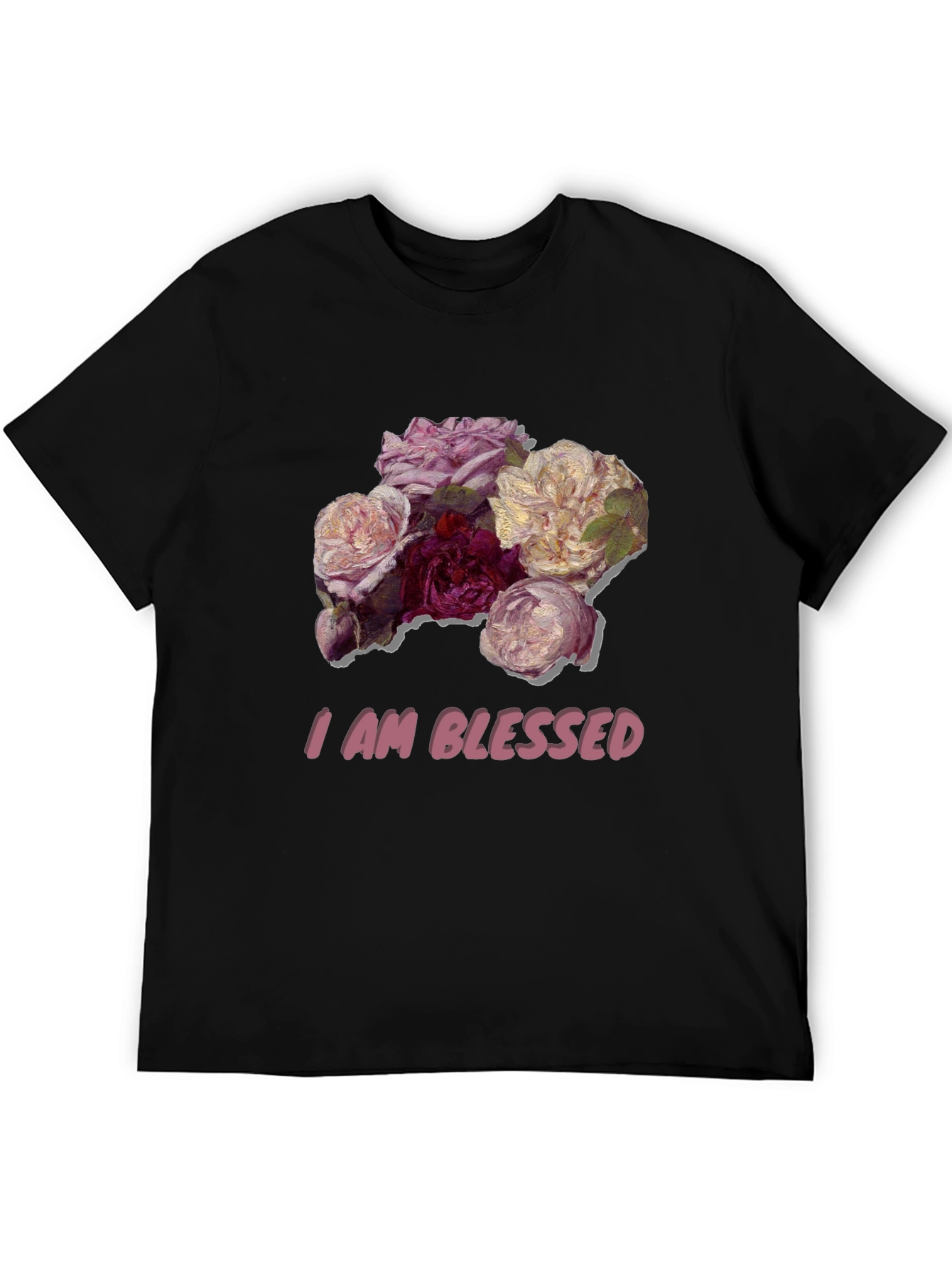 Black Floral Blessed T-Shirt - Stylish Graphic Tee view 5