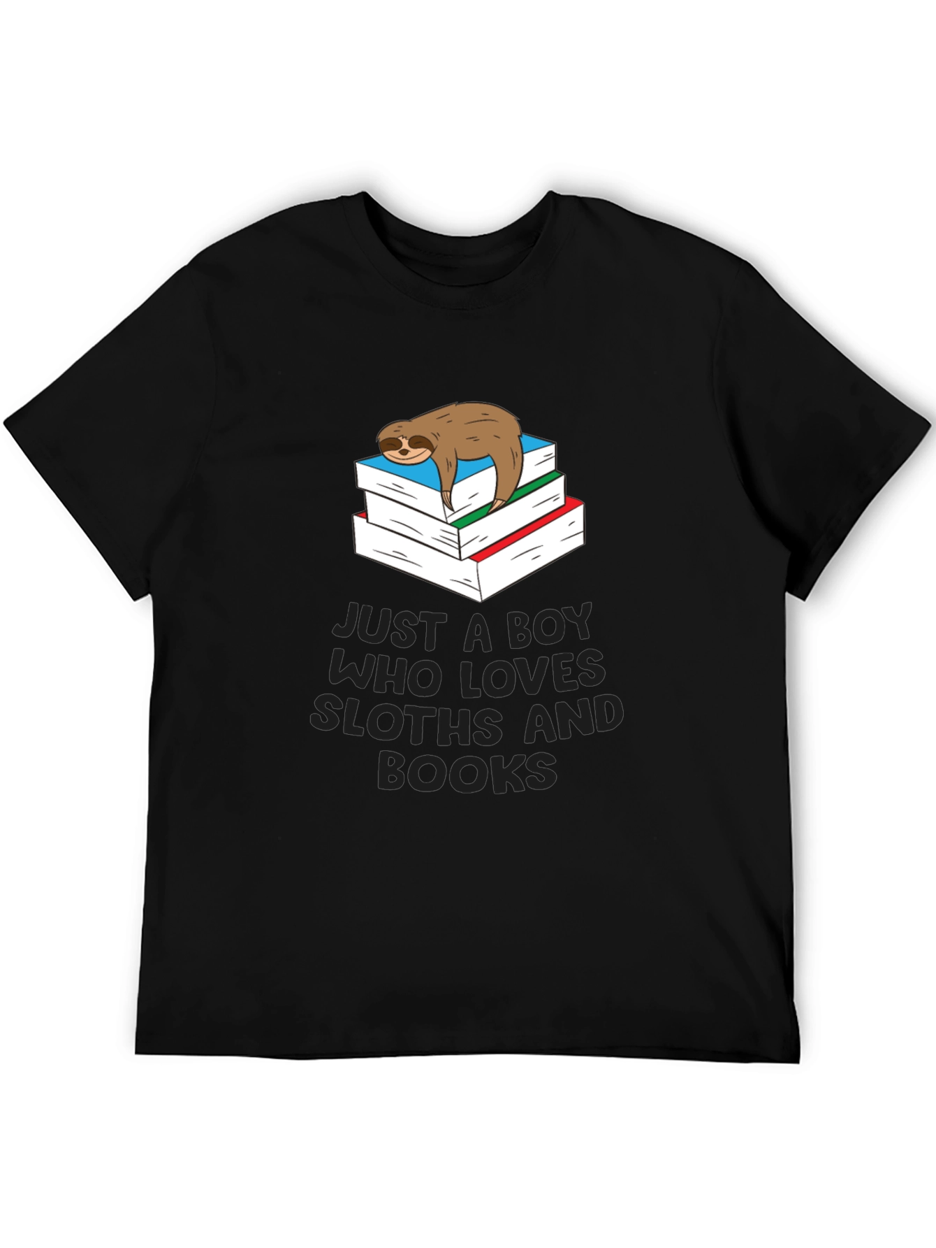 Black Sloth & Books Graphic T-Shirt - Comfy Casual Tee view 5