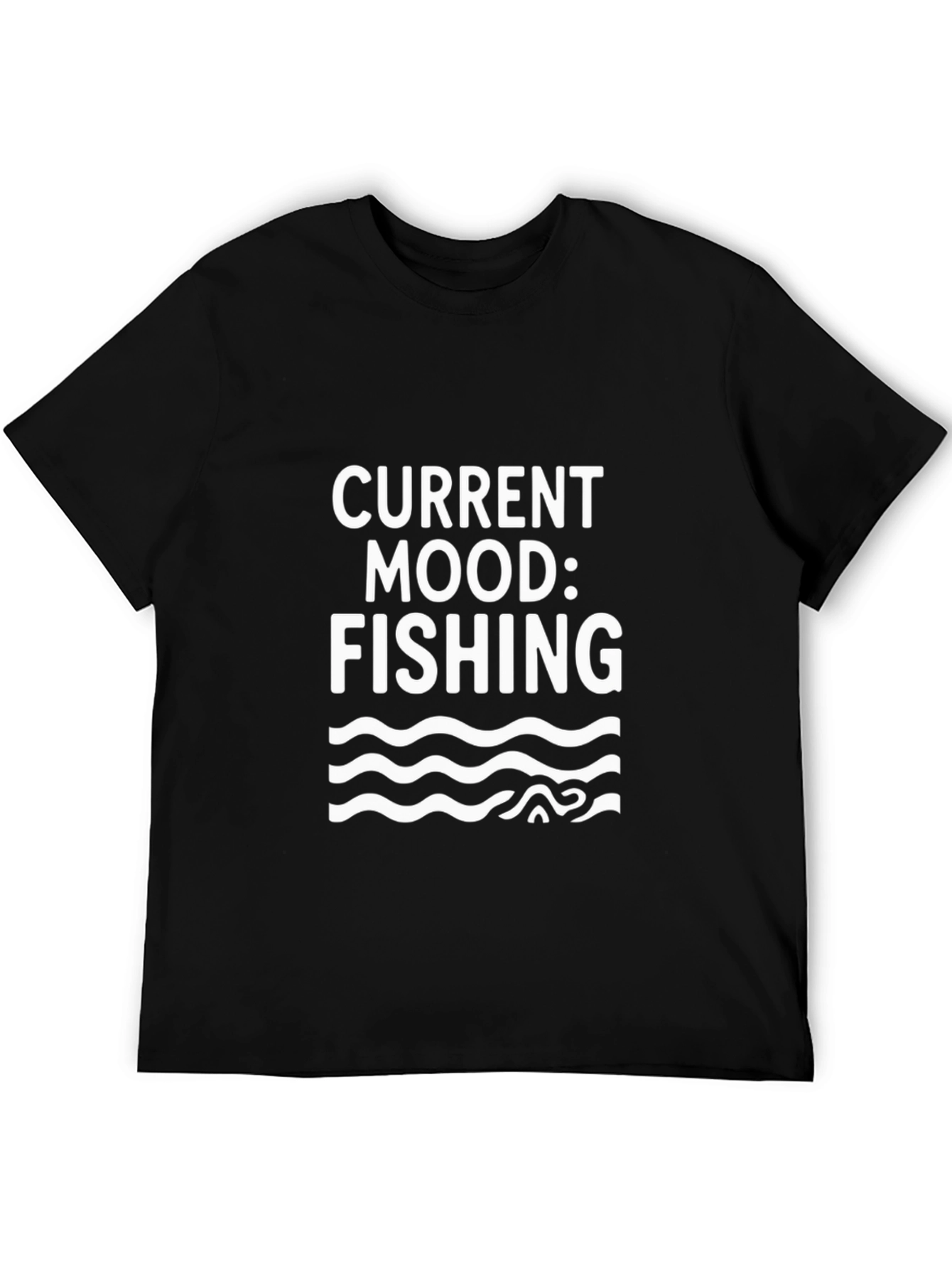 Black Current Mood Fishing T-Shirt - Black Cotton Tee view 5