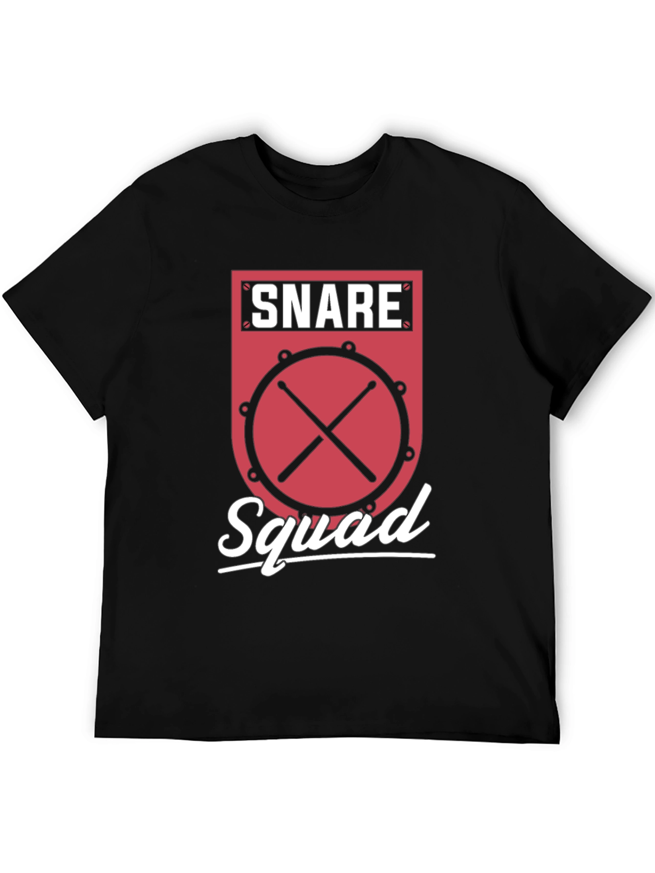 Black Snare Squad Drummer Graphic Tee view 5