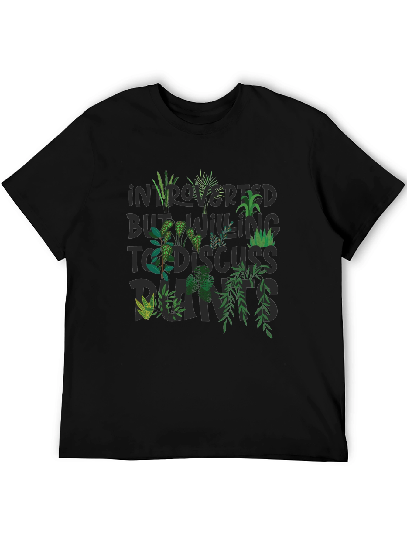 Black Introverted Plant Lover T-Shirt view 5
