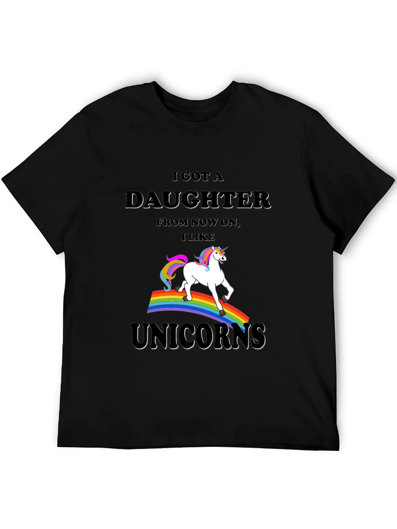 Black I Got a Daughter Unicorn T-Shirt view 5