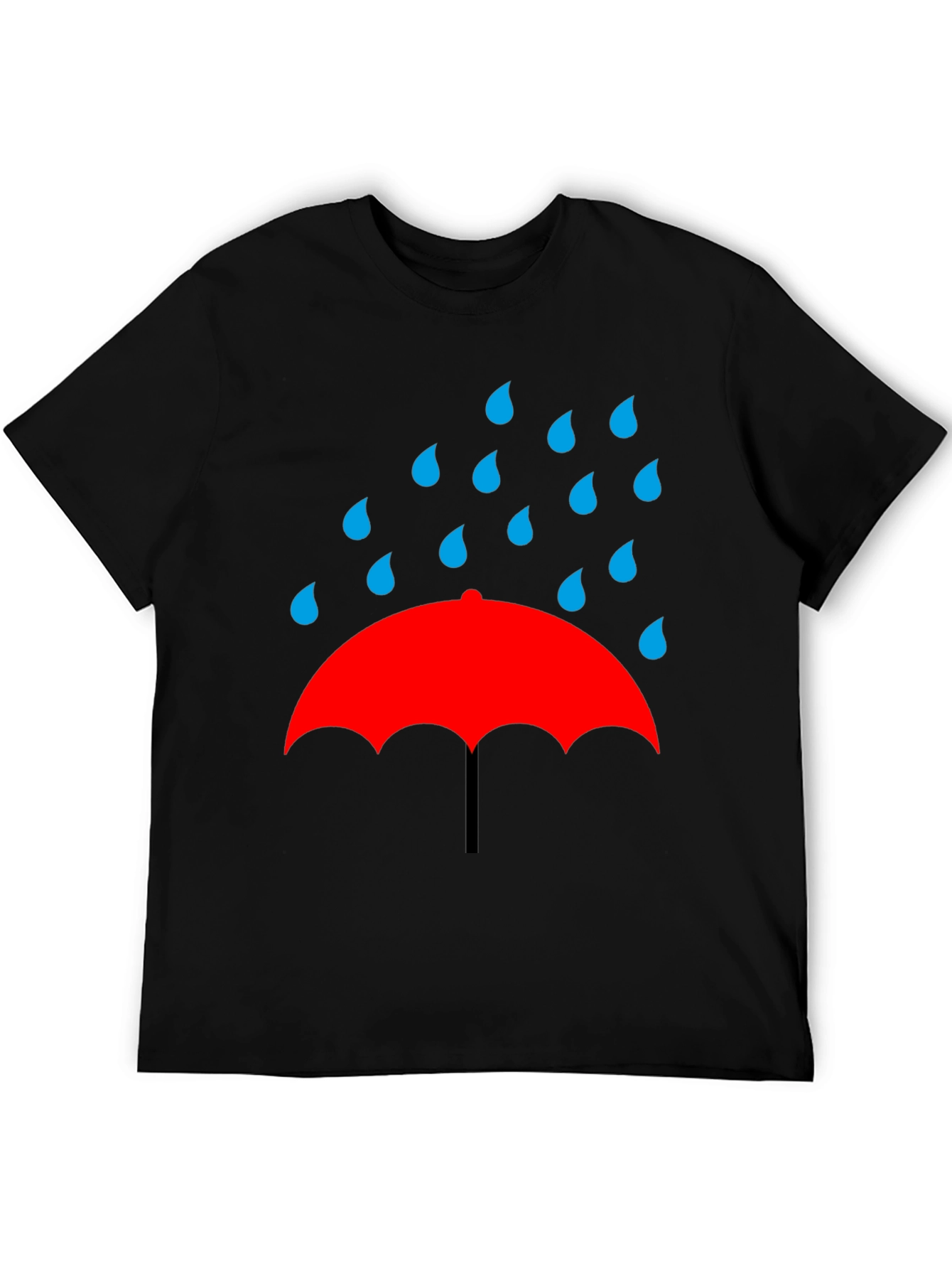 Black Rainy Day Umbrella Graphic Tee - Black T-Shirt view 5