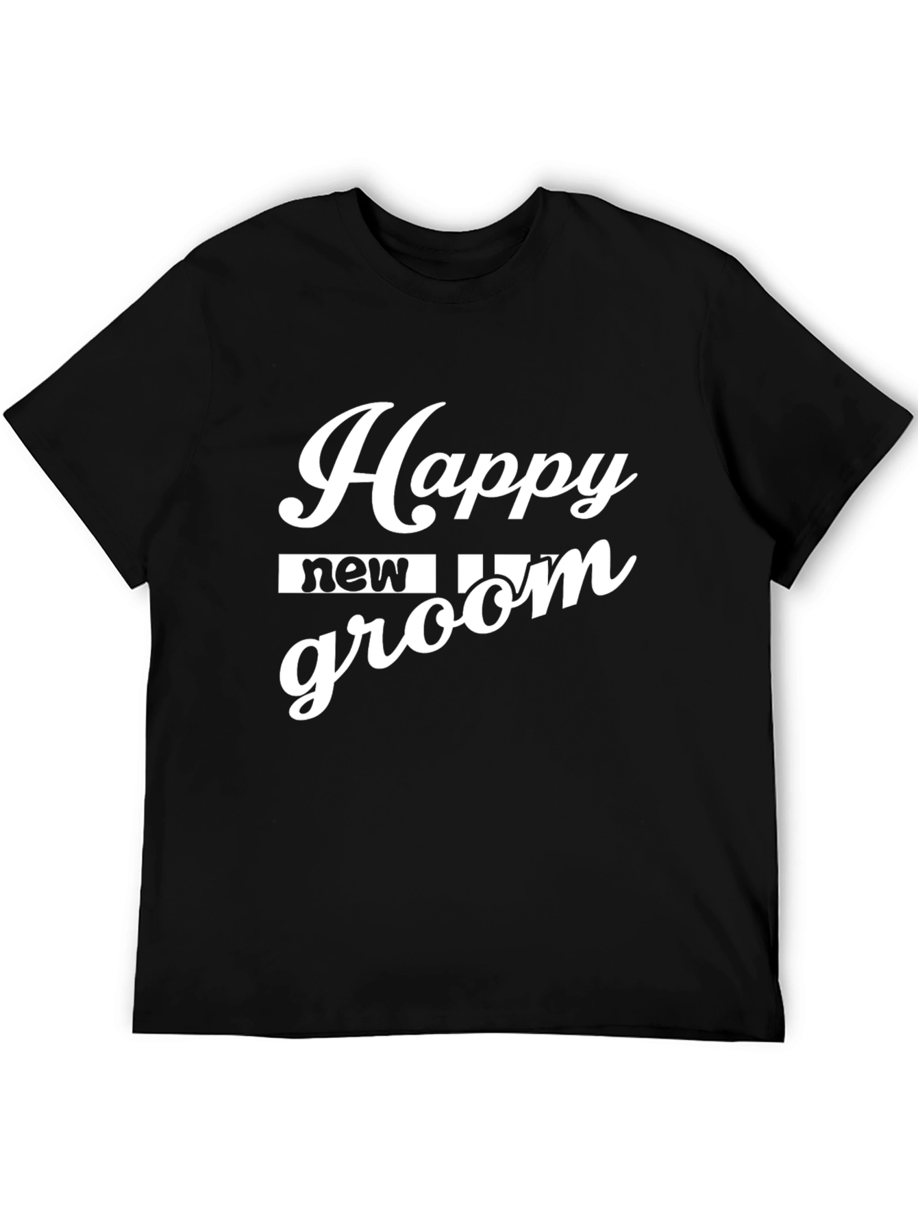 Black Happy New Groom T-Shirt view 5