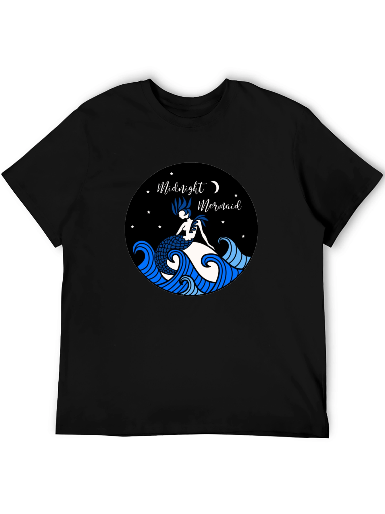Black Midnight Mermaid Graphic Tee view 5