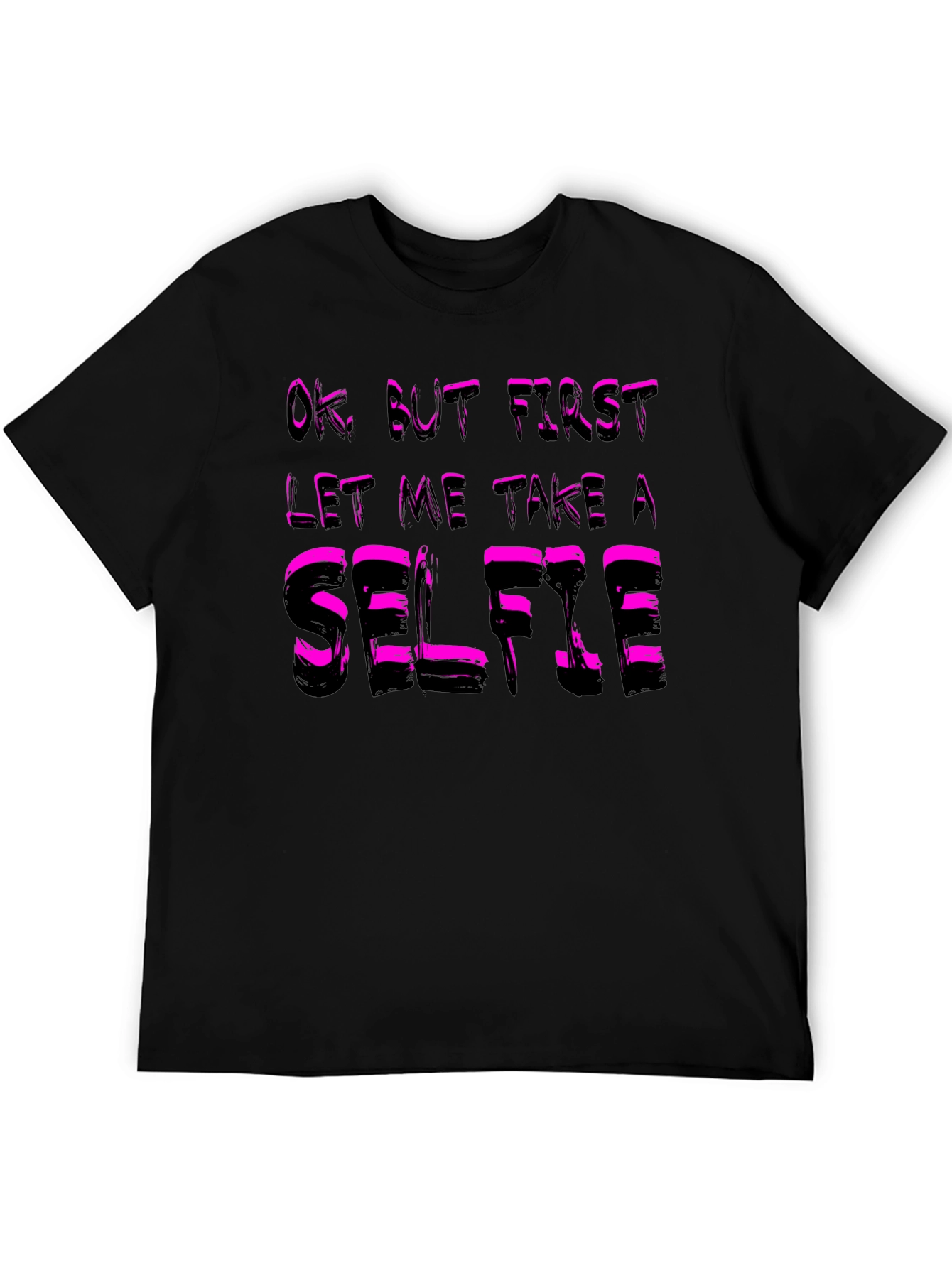 Black Selfie T-Shirt - Funny Black Cotton Tee view 5