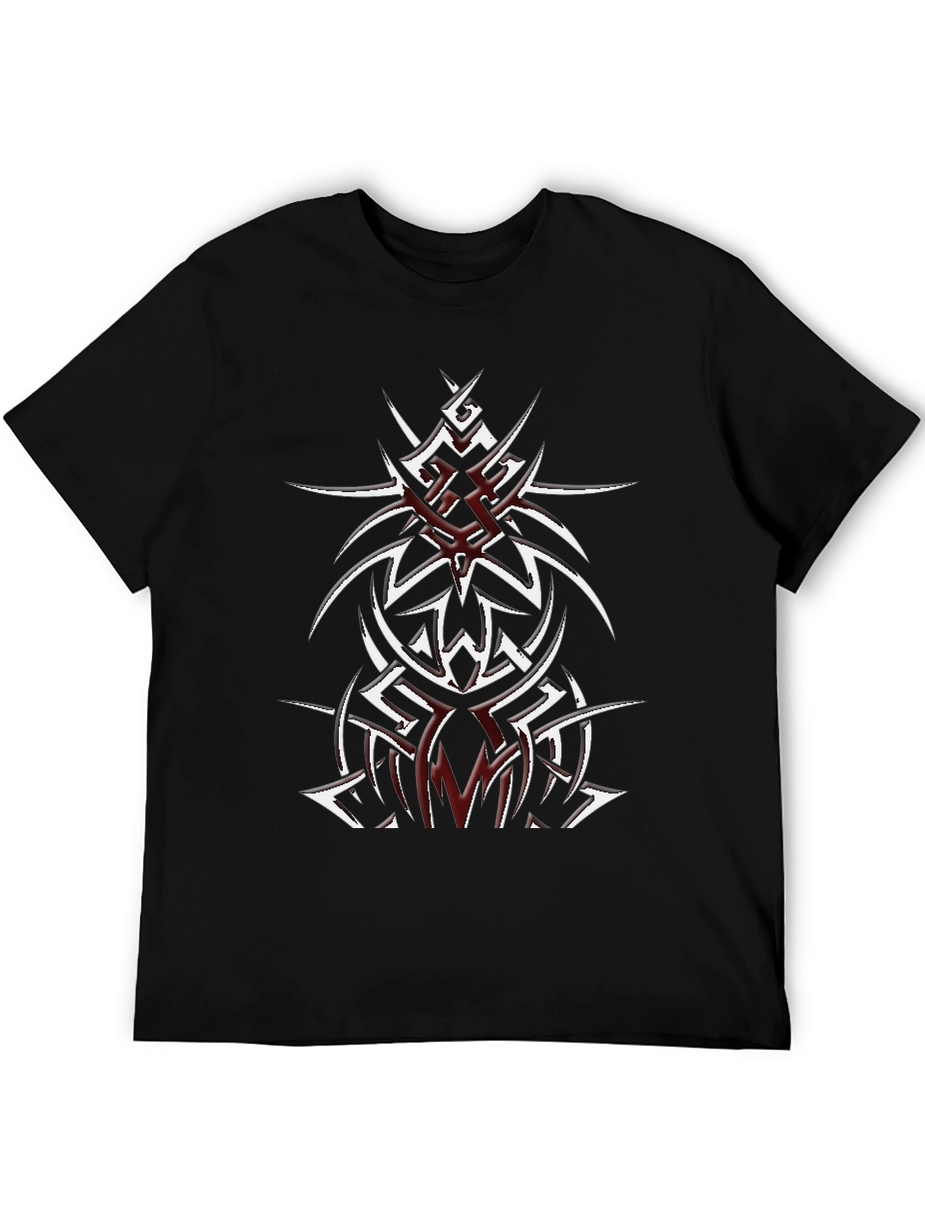 Black Tribal Tattoo Graphic Black T-Shirt view 5