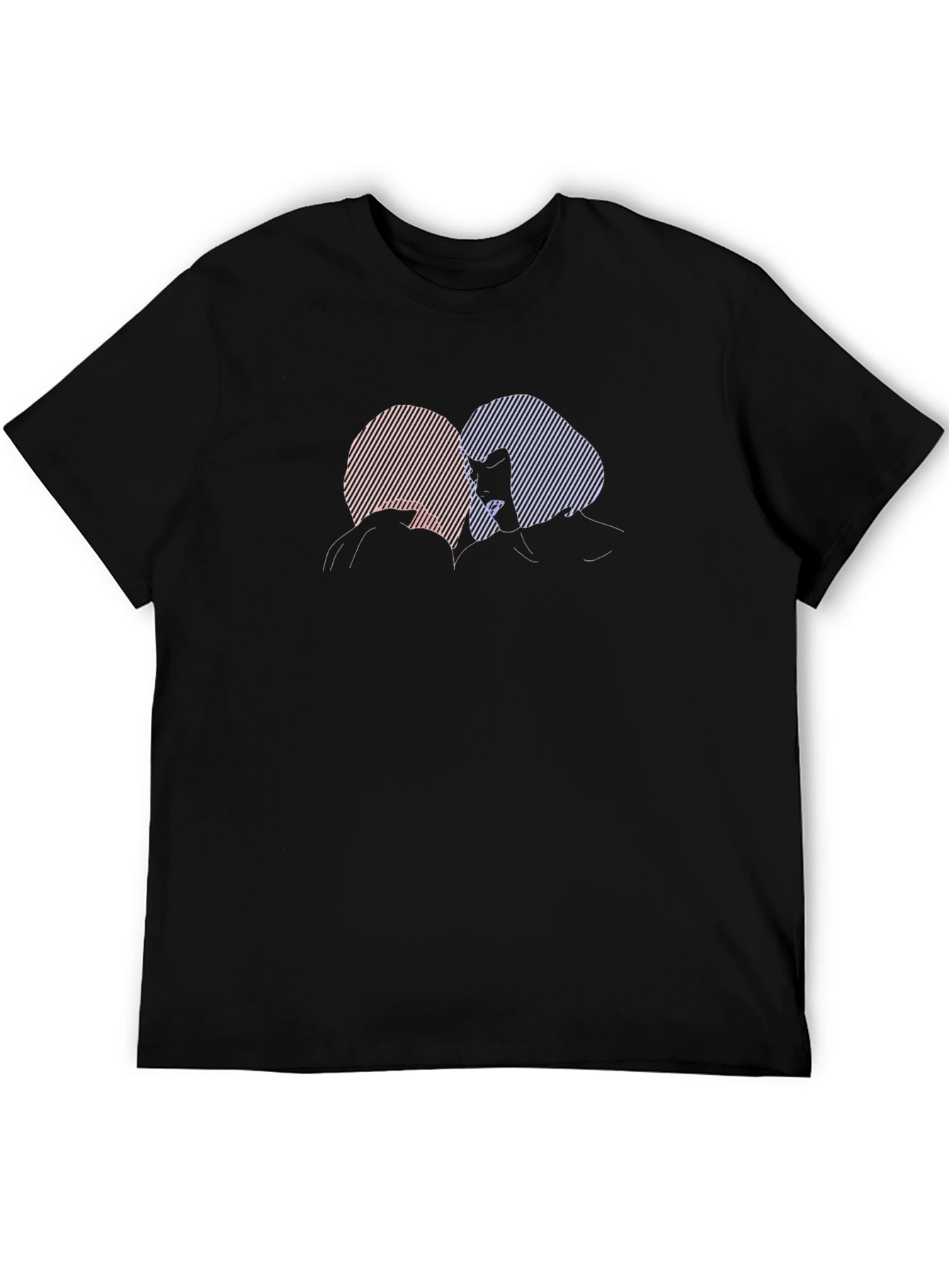 Black Silhouette Couple Graphic Black Tee view 5