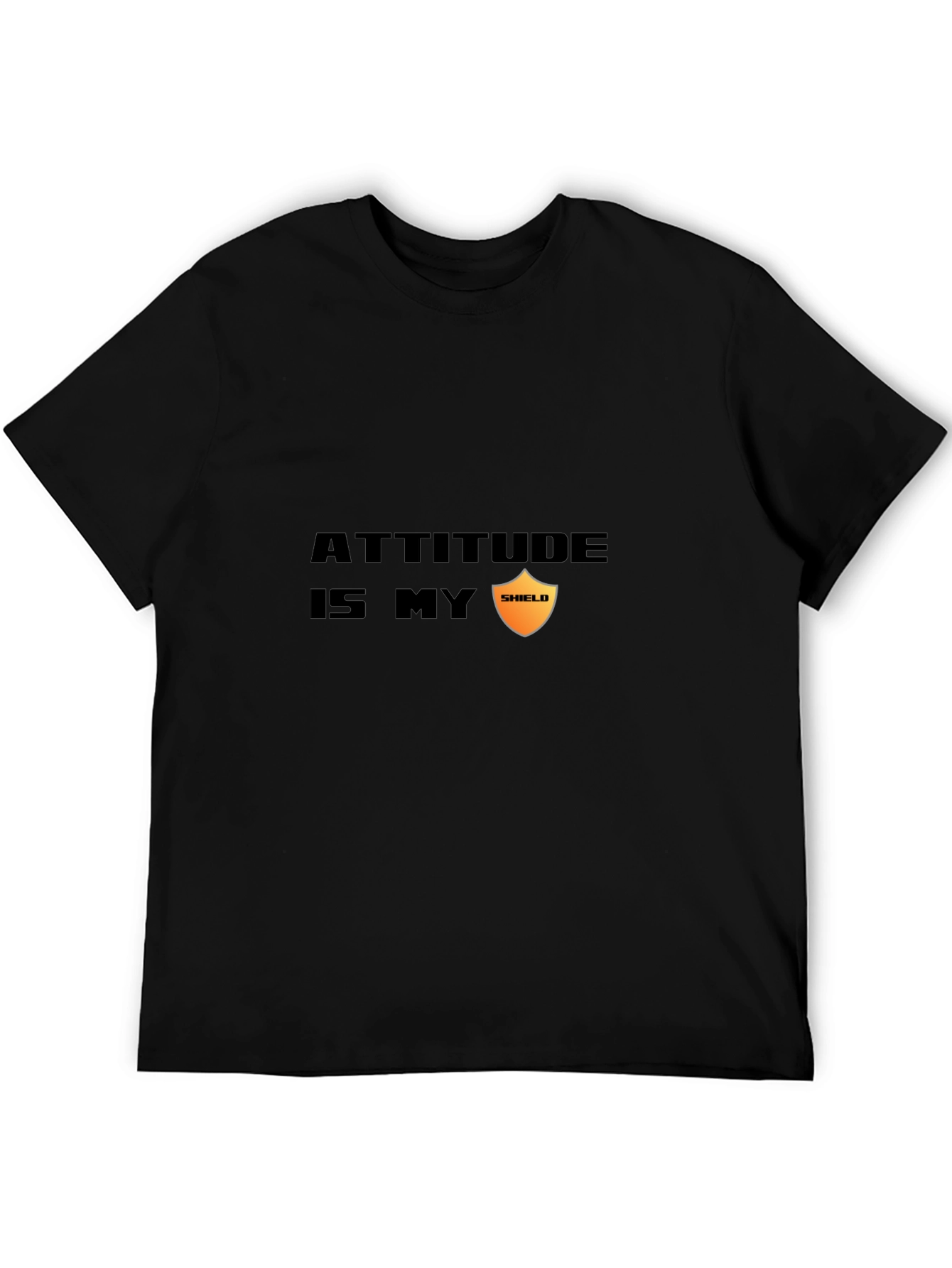 Black Attitude is My Shield Graphic Tee - Black view 5