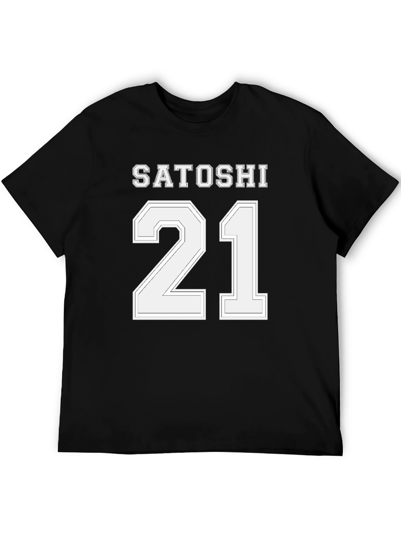Black Satoshi 21 Black T-Shirt - Crypto Enthusiast Apparel view 5