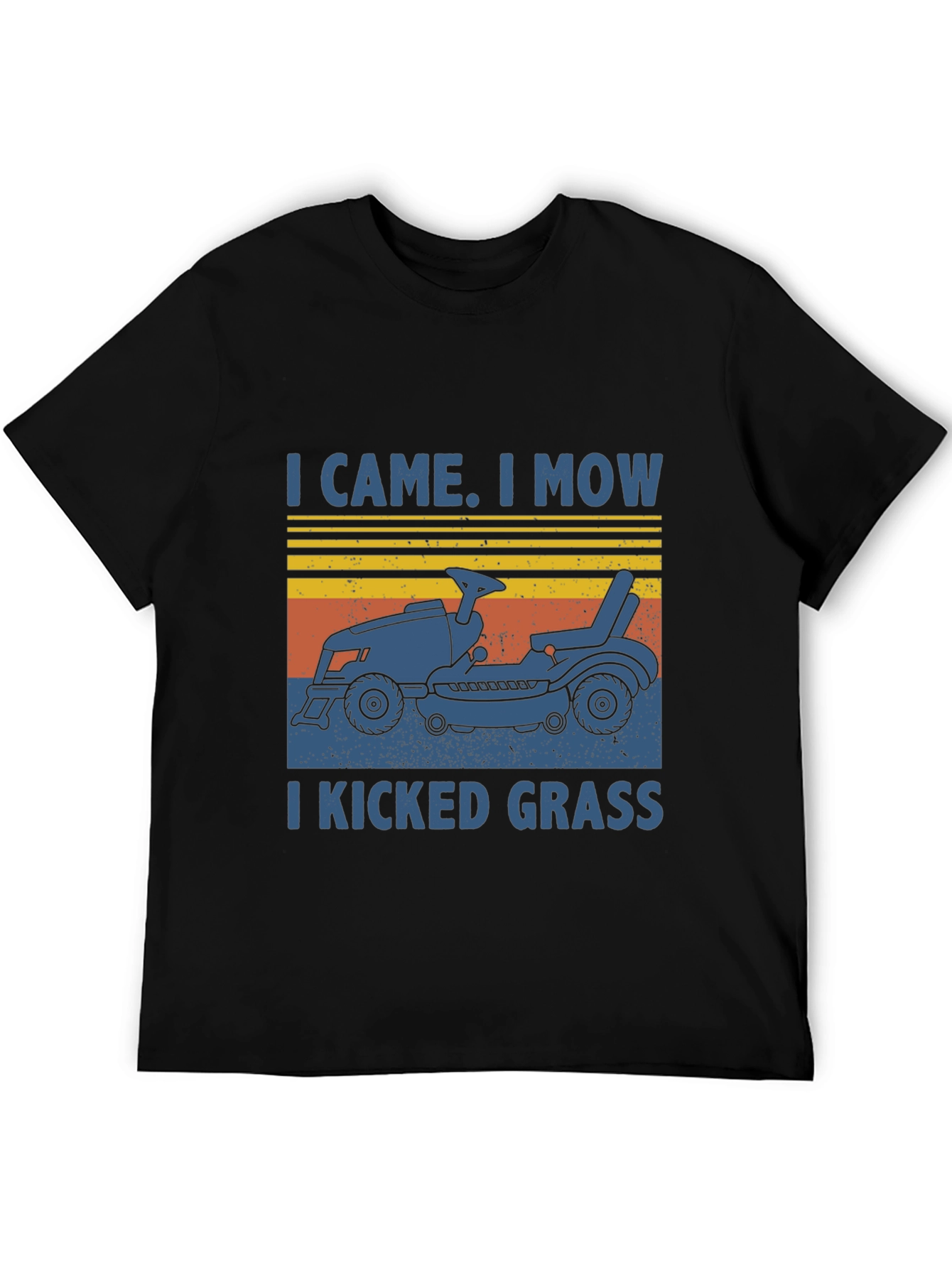 Black I Came I Mow T-Shirt - Lawn Mower Humor view 5