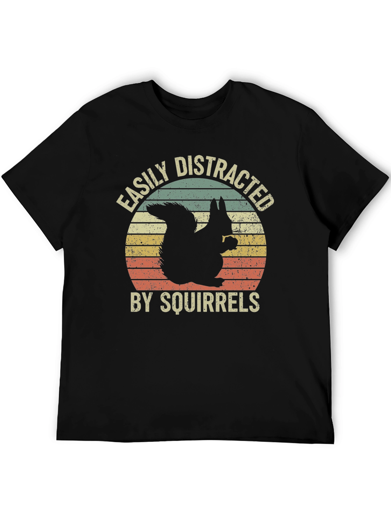 Black Easily Distracted By Squirrels Graphic Tee view 5