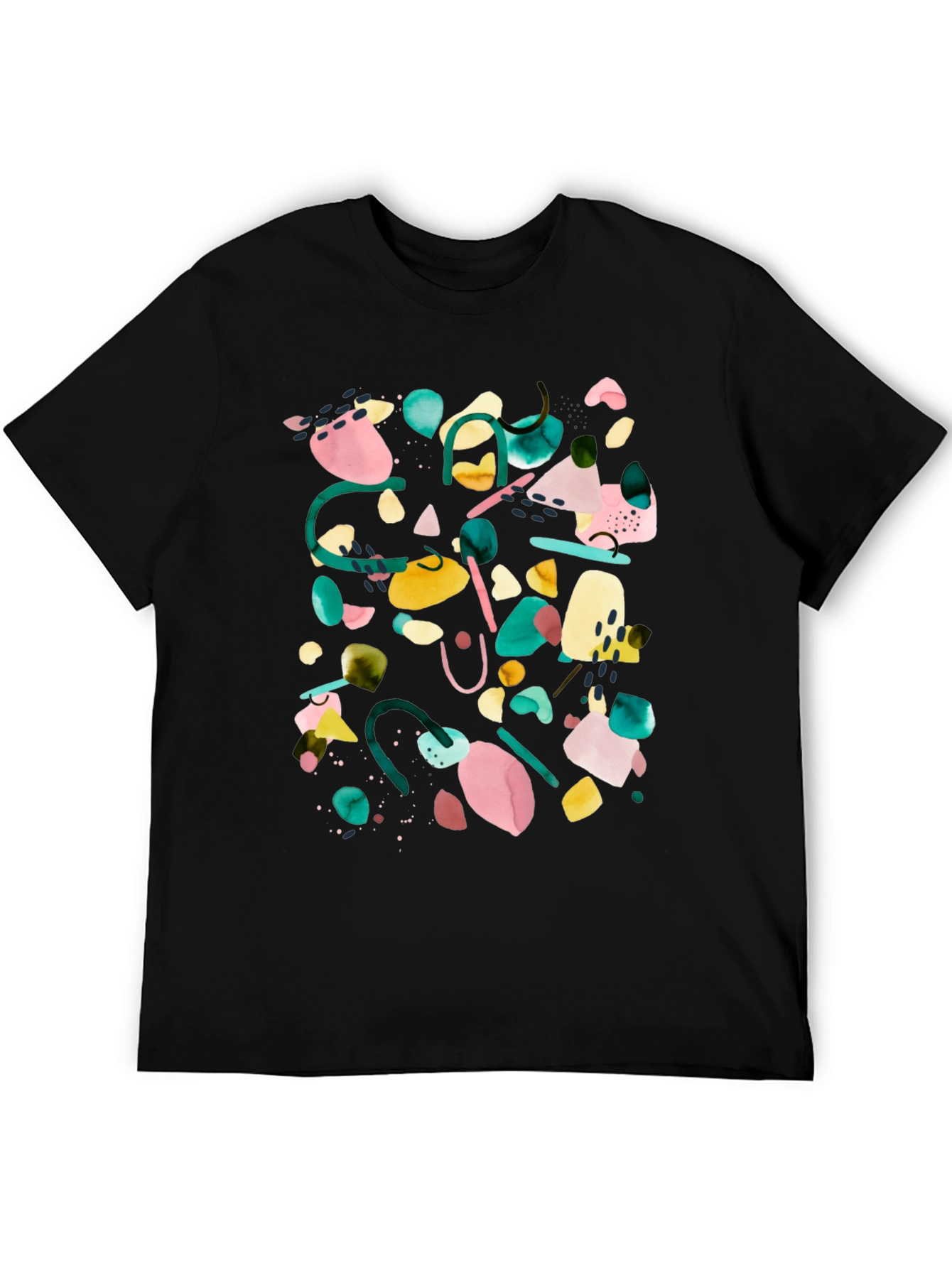 Black Abstract Art Black T-Shirt view 5