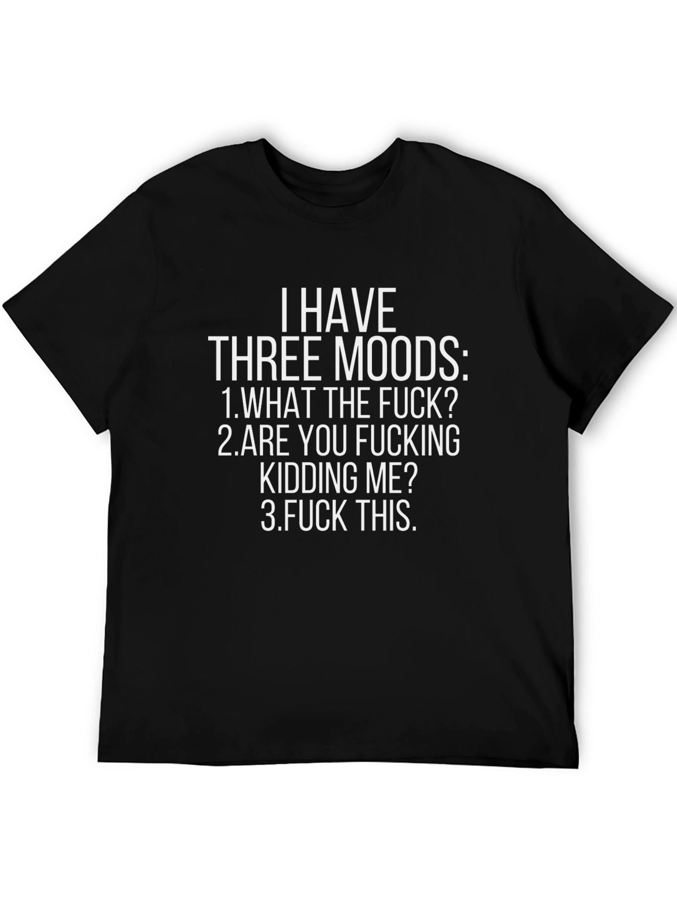 Black Funny "Three Moods" Graphic Tee view 5