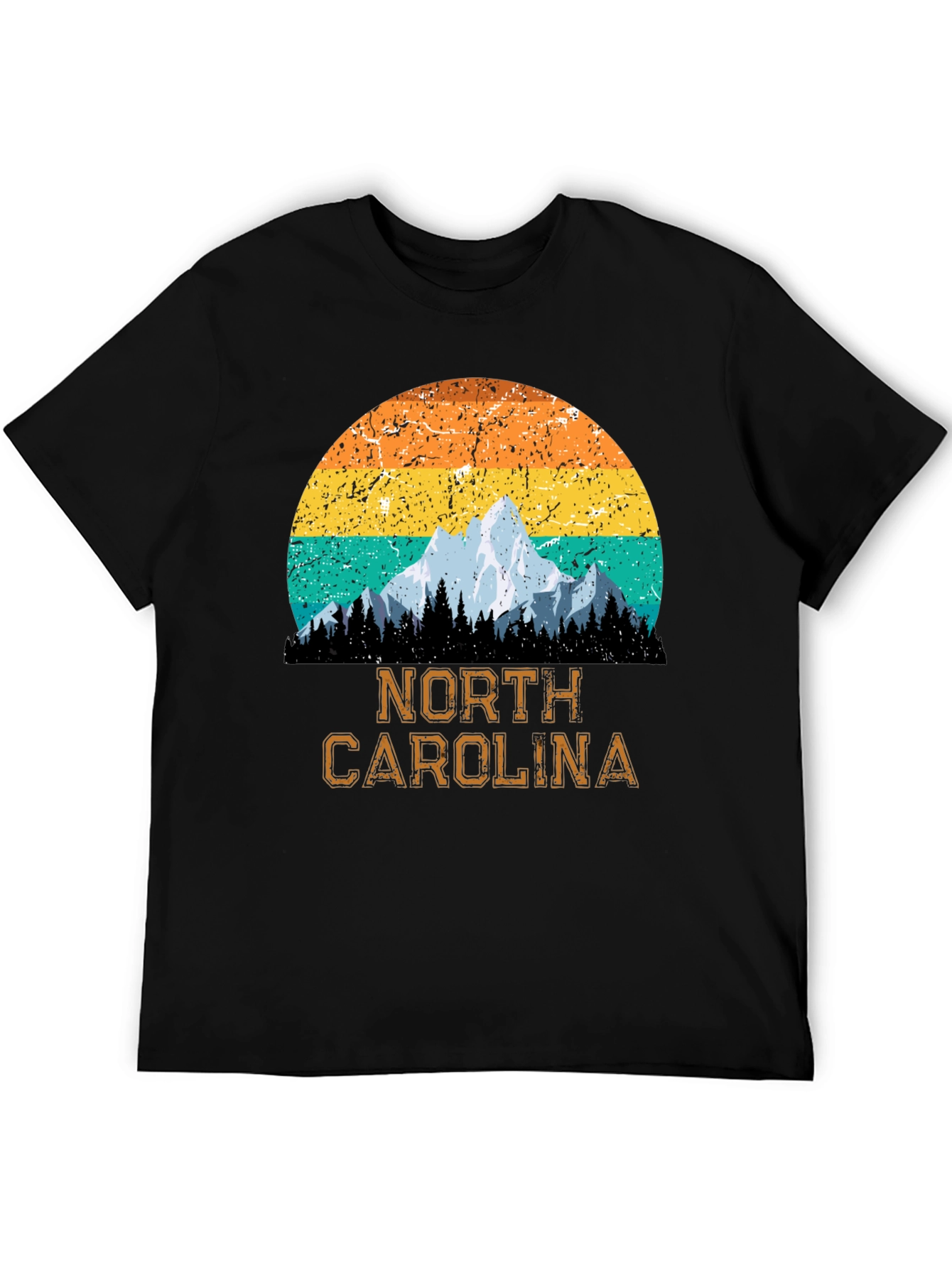 Black North Carolina Mountain Graphic T-Shirt view 5
