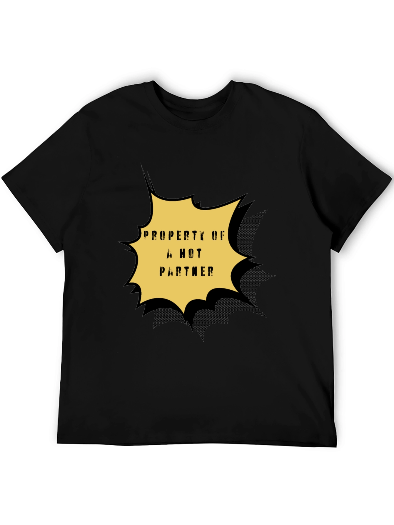 Black Property of a Hot Partner Graphic Tee - Black view 5