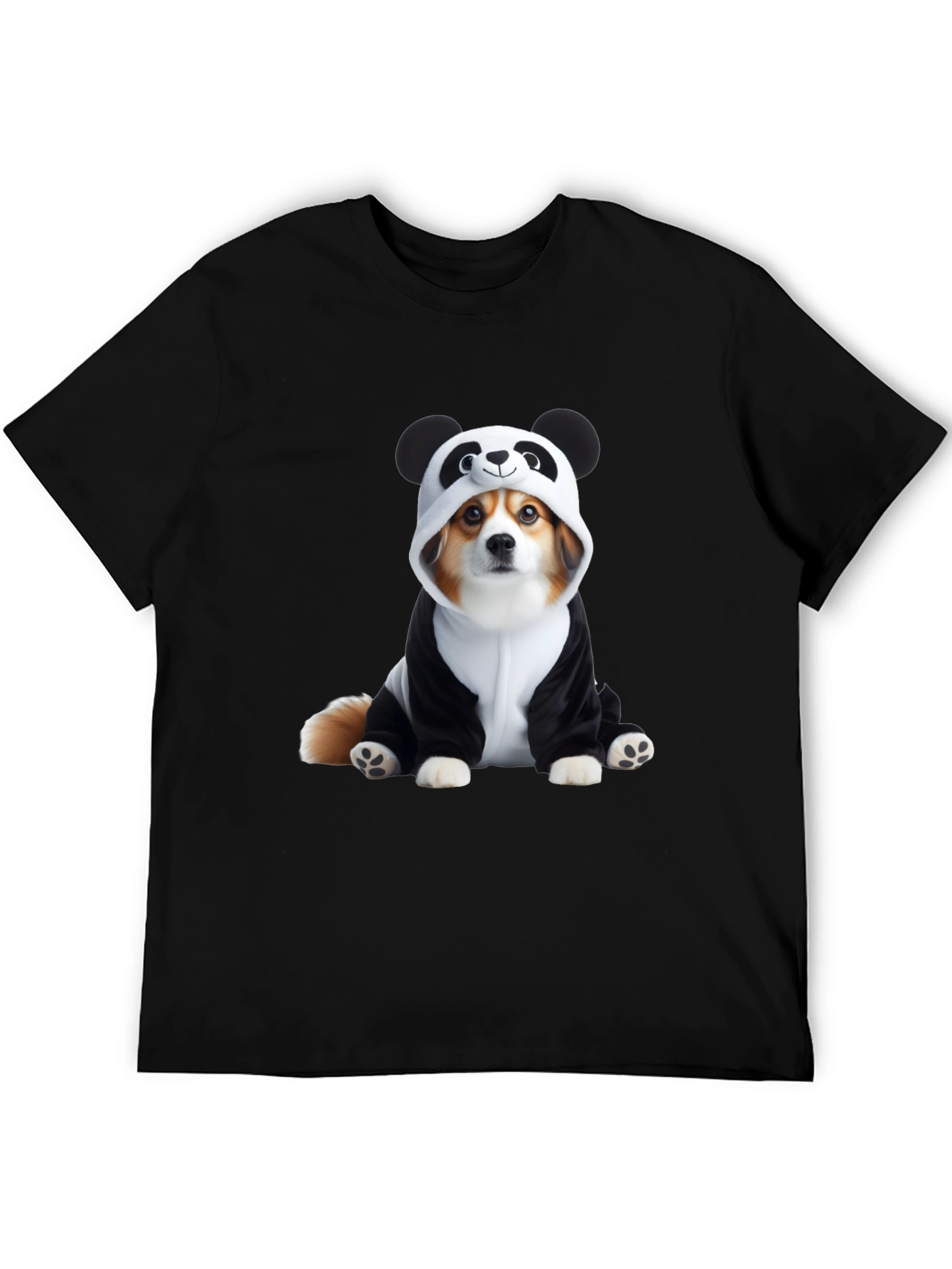 Black Dog Panda Costume T-Shirt view 5