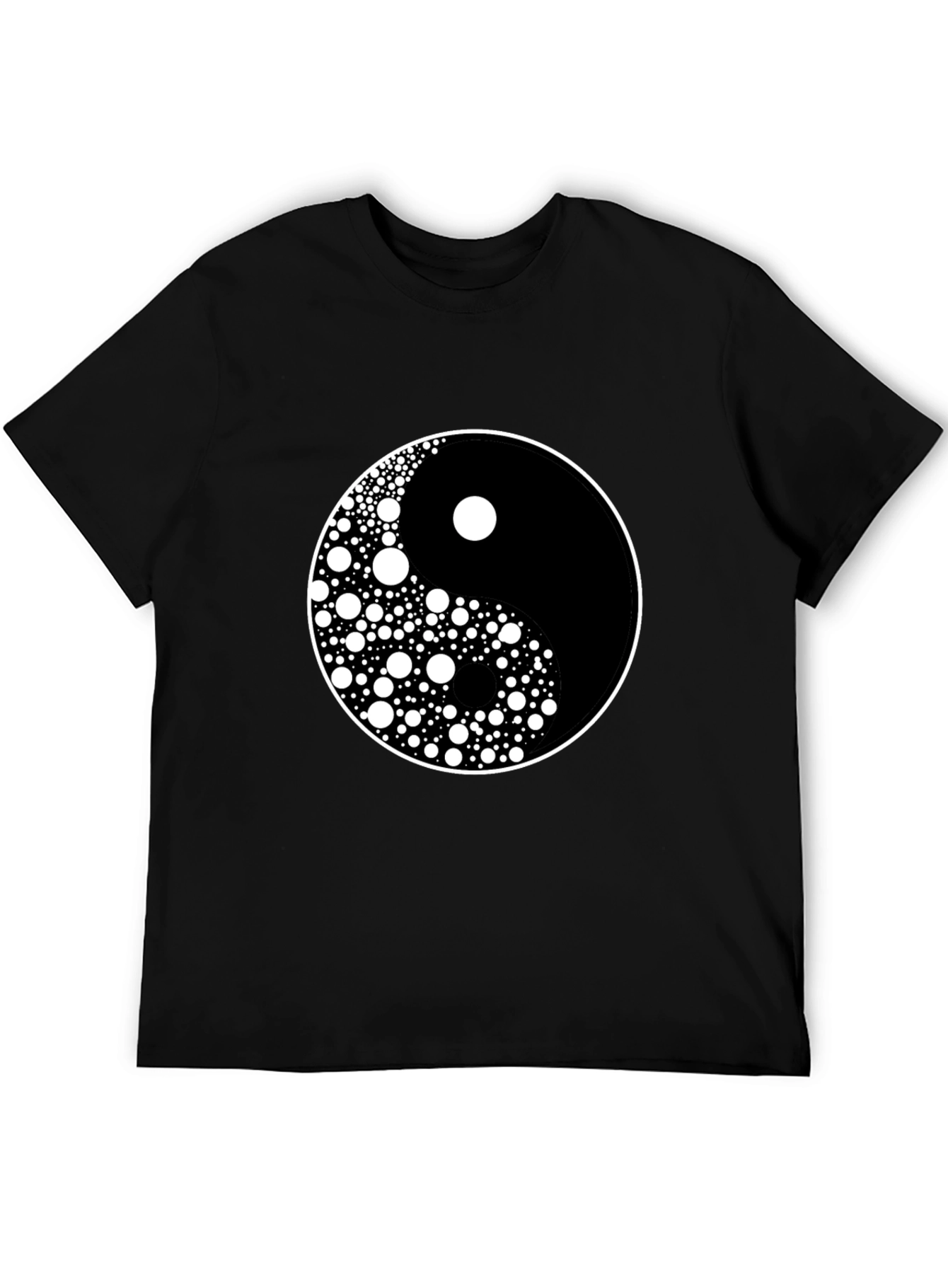Black Yin Yang Circle Dot Pattern Tee - Classic Harmony view 5
