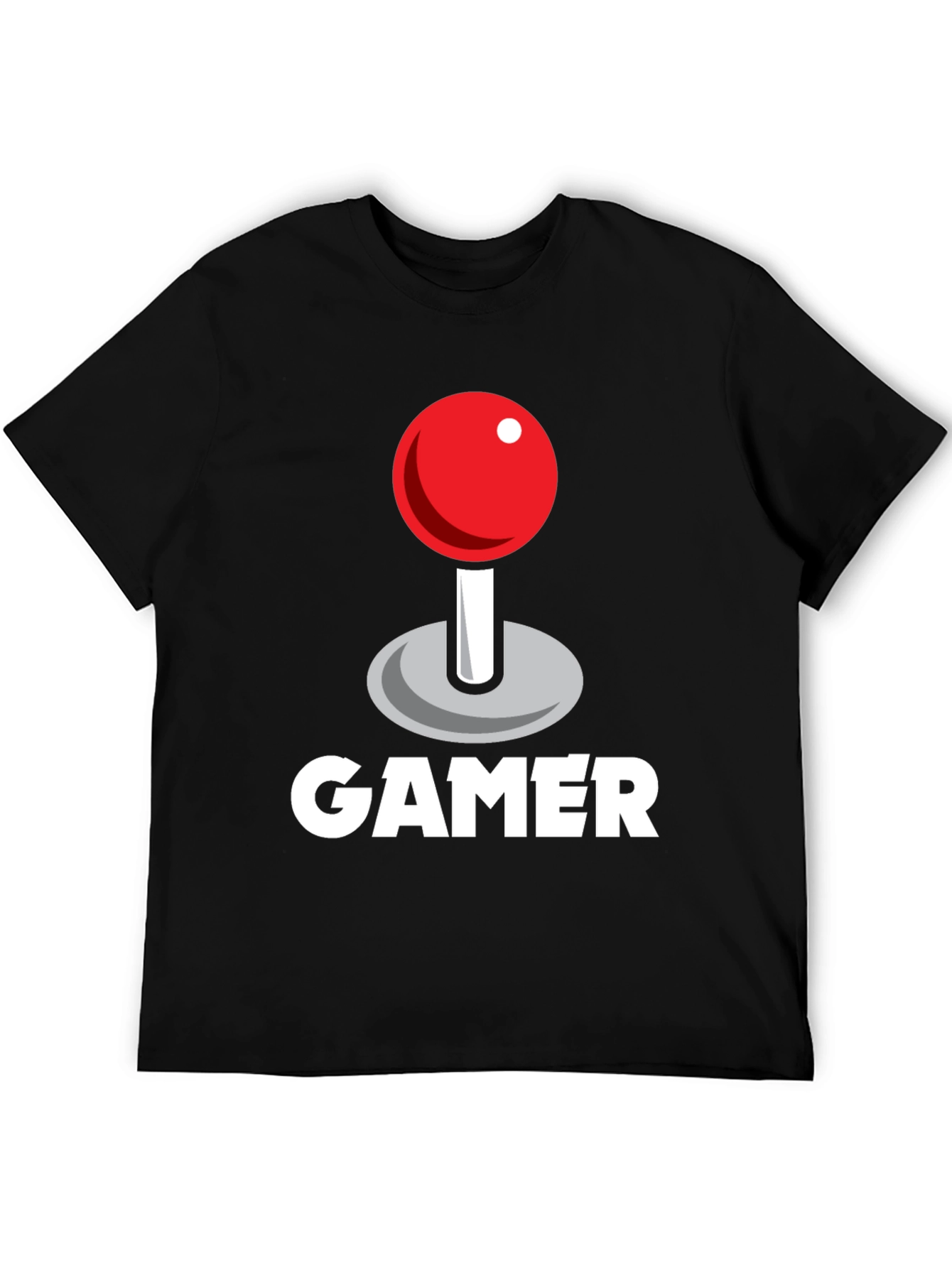Black Gamer Joystick Graphic Tee - Black Cotton T-Shirt view 5