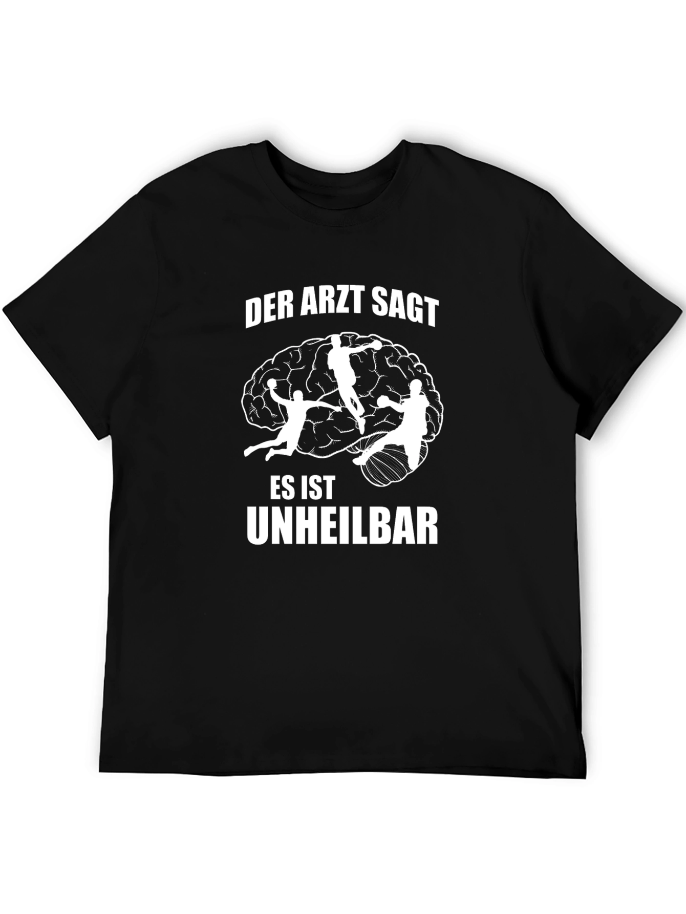 Black Handball Brain T-Shirt - Funny German Slogan Tee view 5