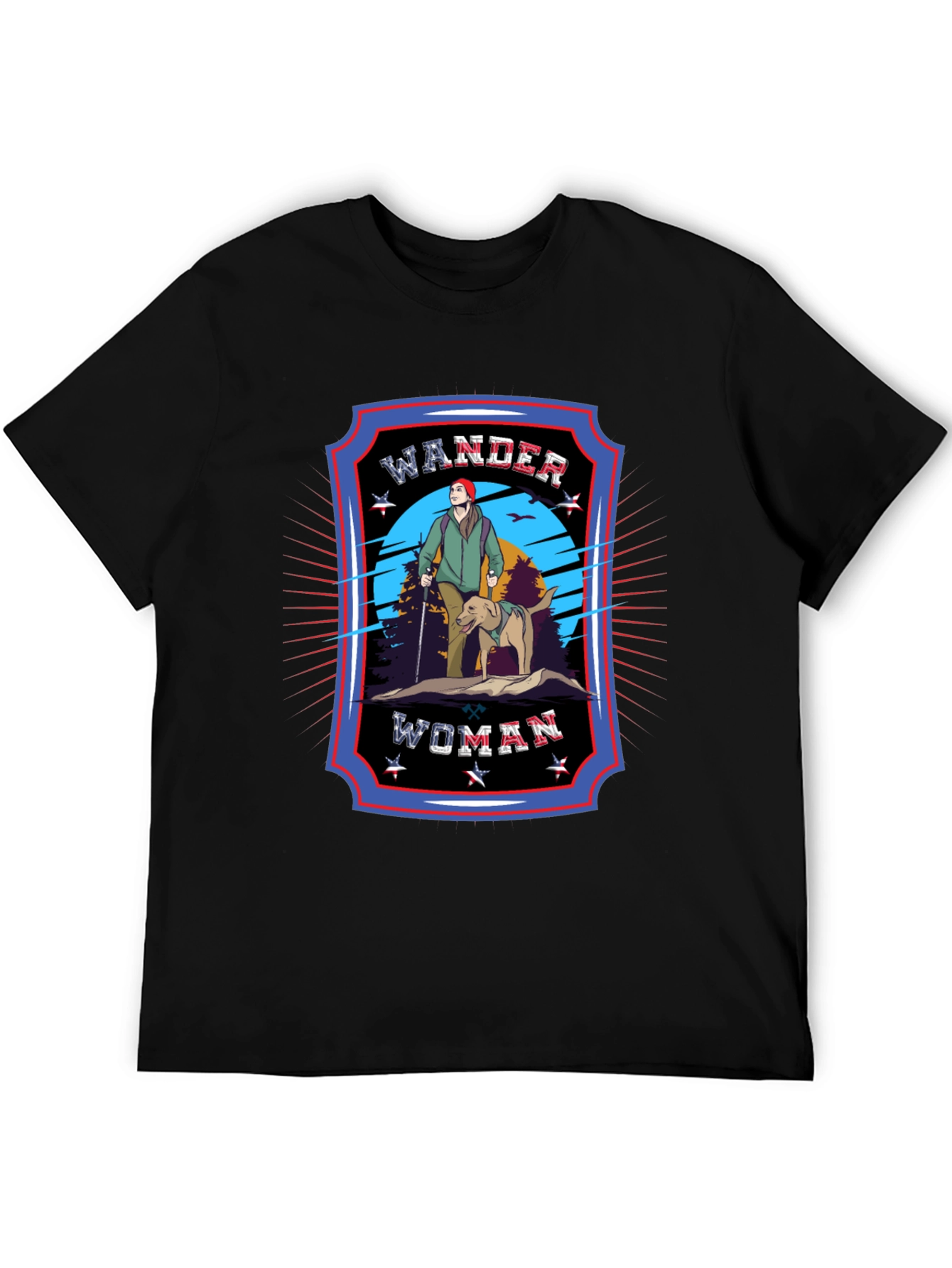 Black Wander Woman Graphic T-Shirt - Adventure Ready! view 5