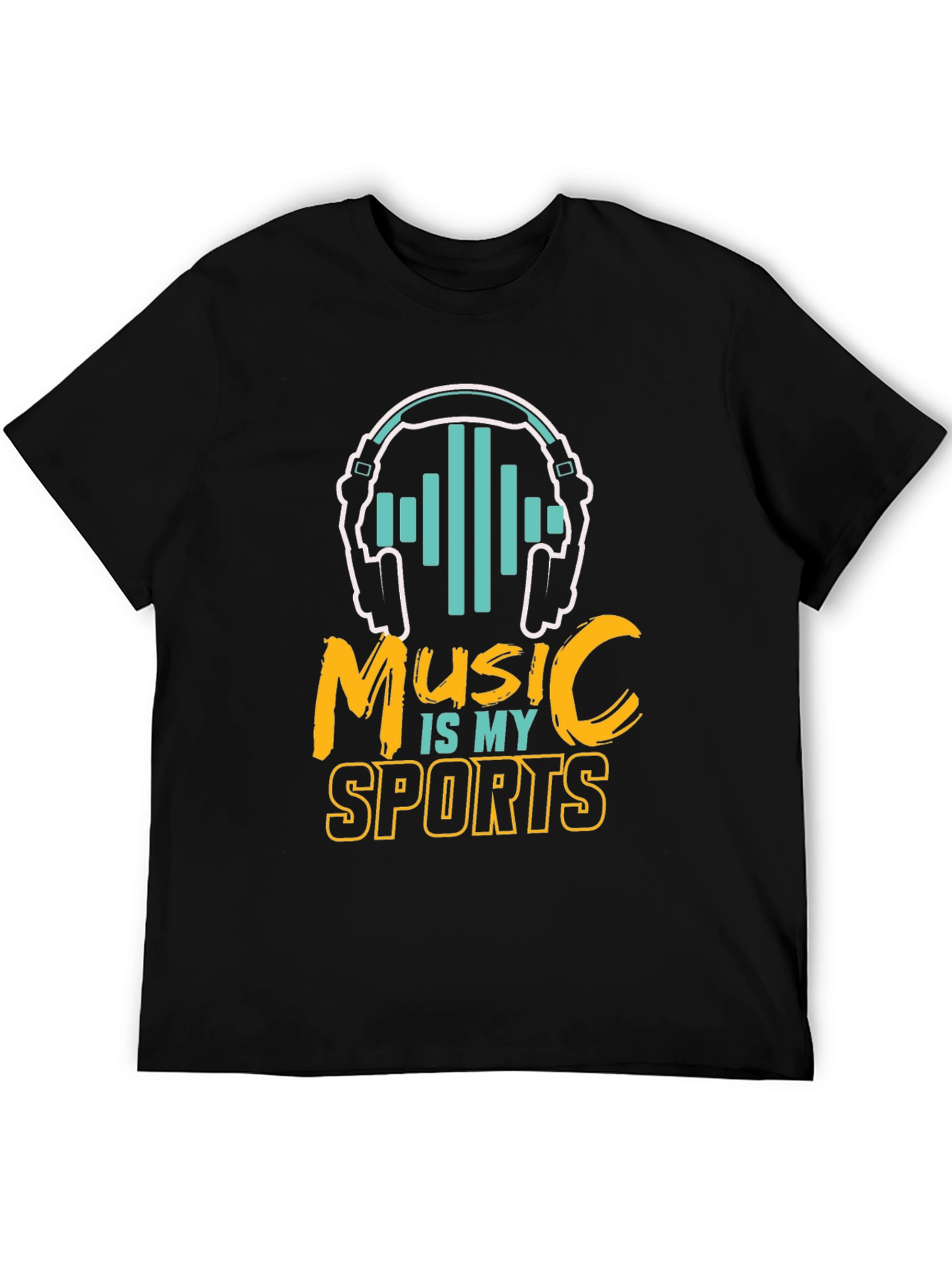 Black Music is My Sport Graphic Tee - Black Cotton T-Shirt view 5