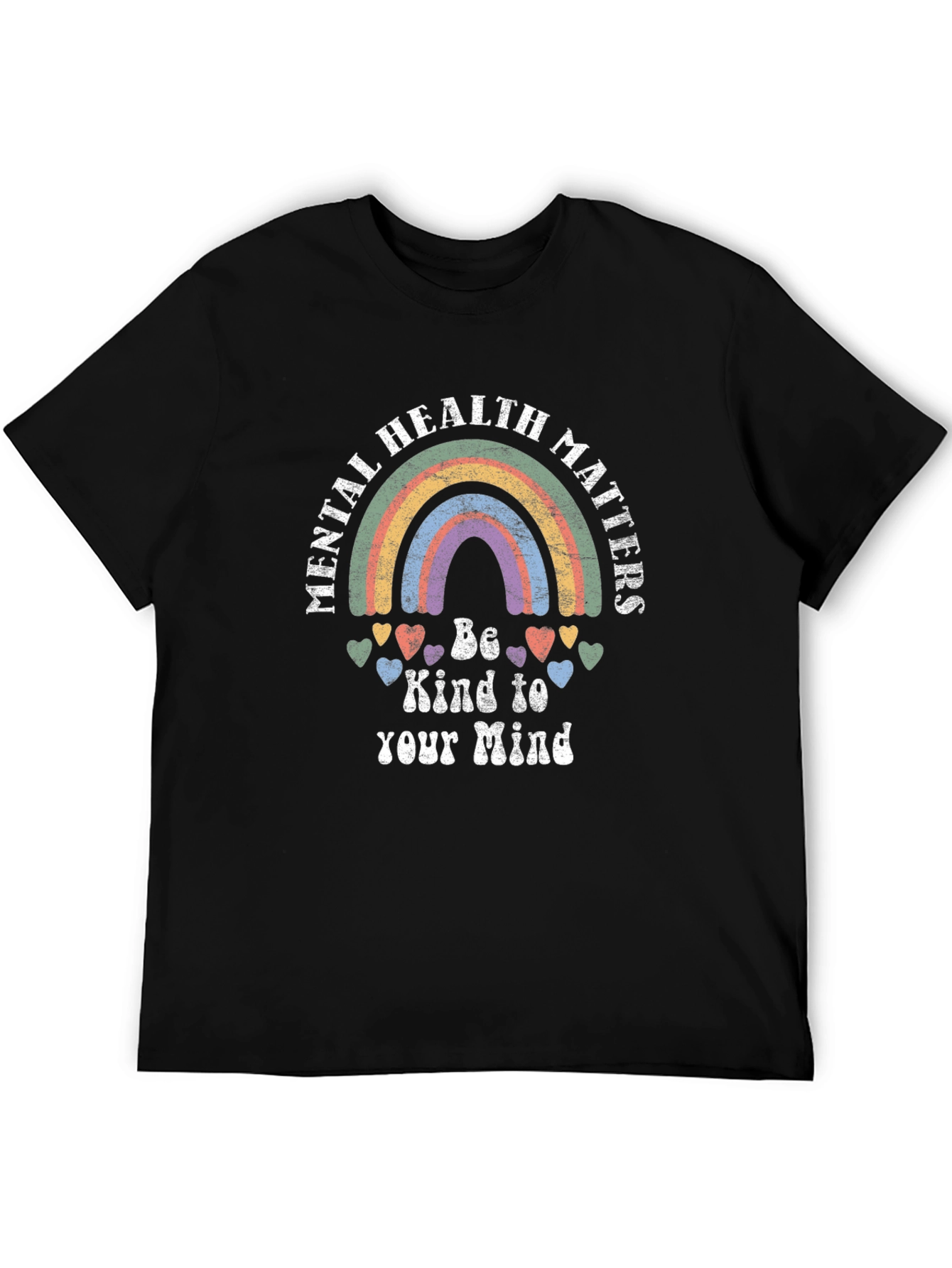 Black Mental Health Matters Rainbow Graphic Tee view 5
