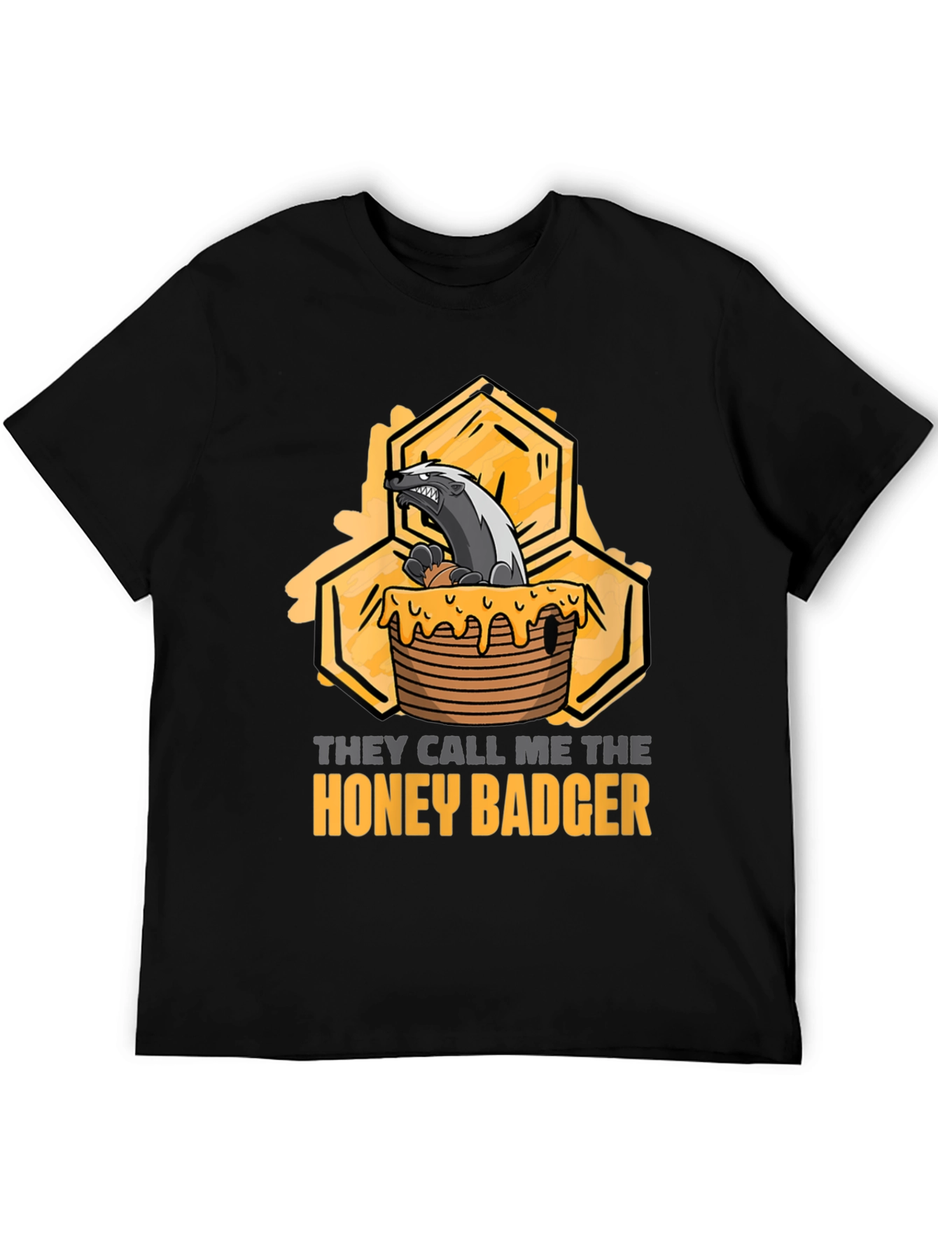 Black Honey Badger Graphic T-Shirt - Unisex view 5