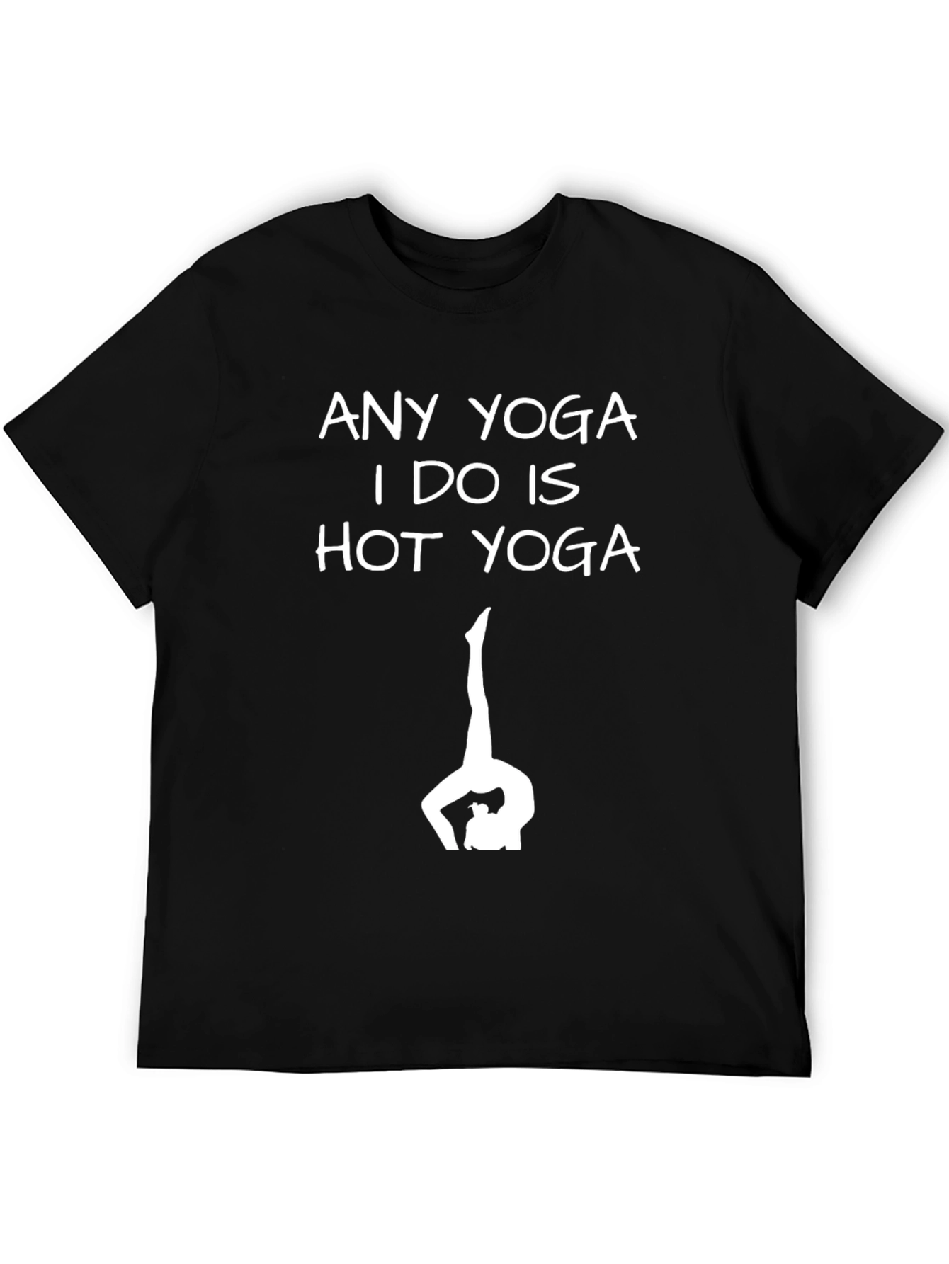 Black Funny Hot Yoga T-Shirt - Yoga Pose Graphic Tee view 5