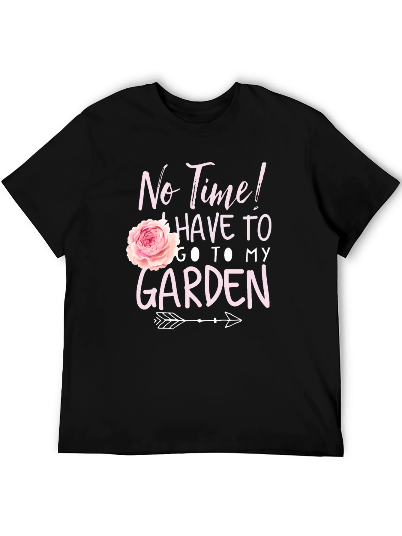 Black Gardening T-Shirt - No Time, Garden! view 5