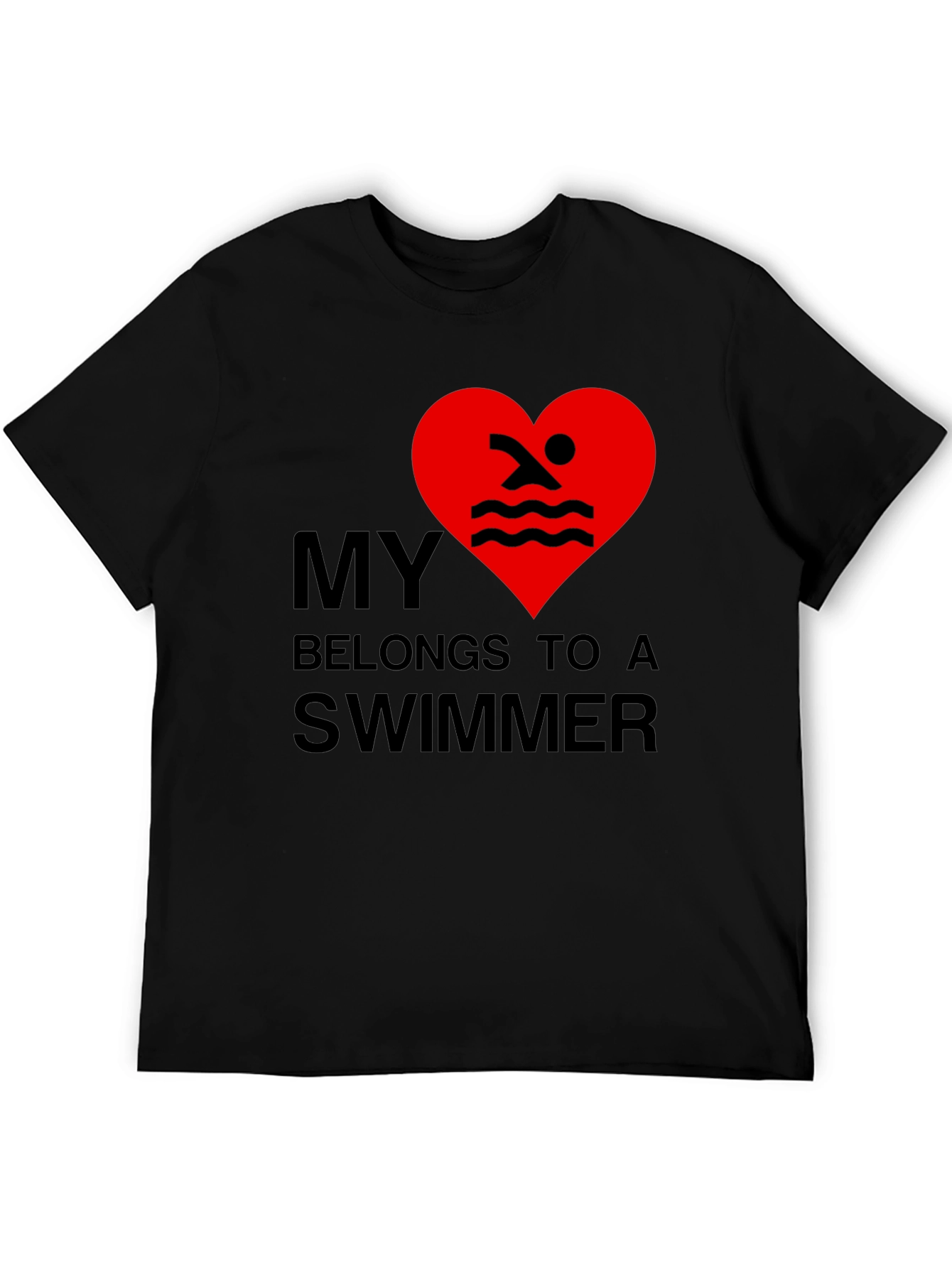 Black My Heart Belongs to a Swimmer - Novelty T-Shirt view 5