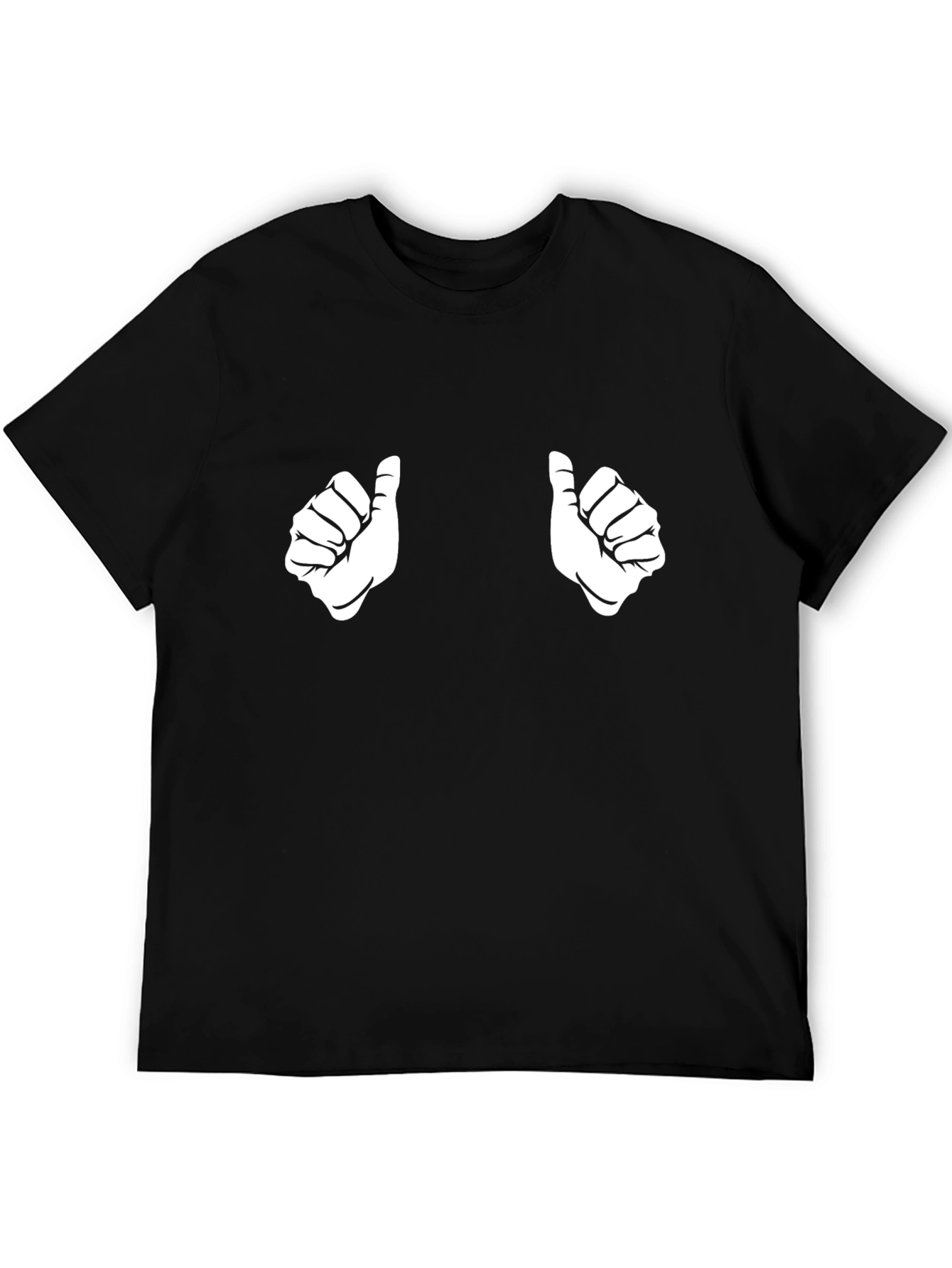 Black Thumbs Up Graphic Tee - Funny Novelty Shirt view 5