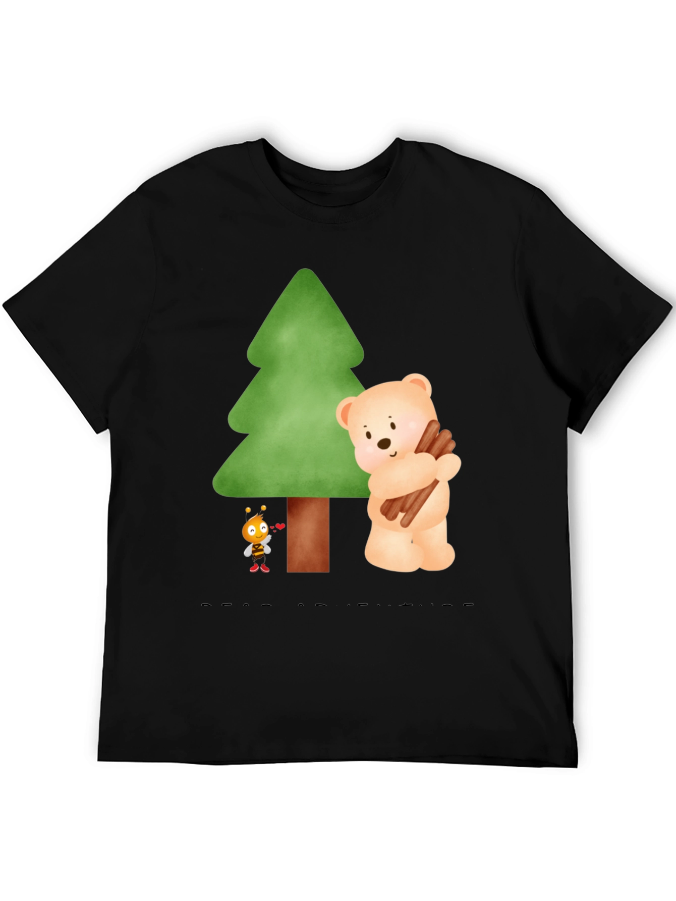 Black Cute Cartoon Nature Tee view 5