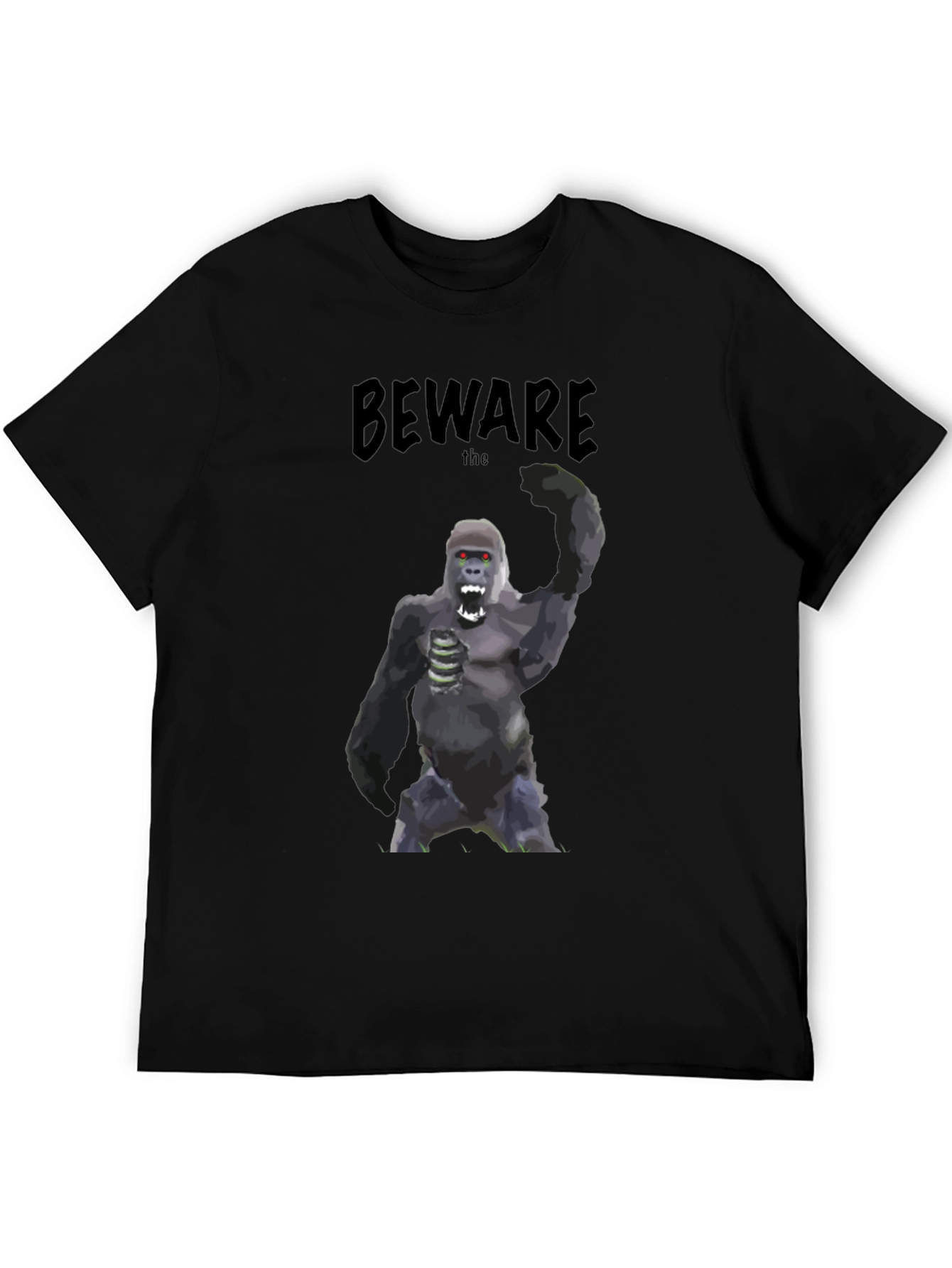 Black Beware the Gorilla T-Shirt - Graphic Tee view 5