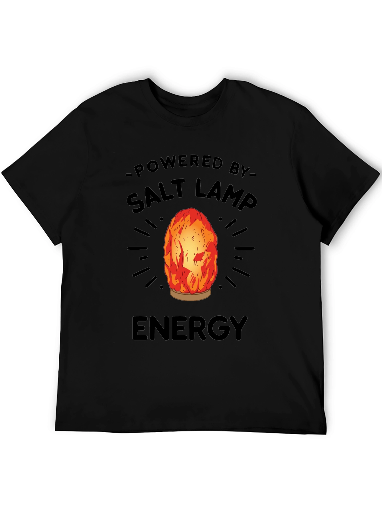 Black Powered By Salt Lamp Energy Graphic Tee view 5
