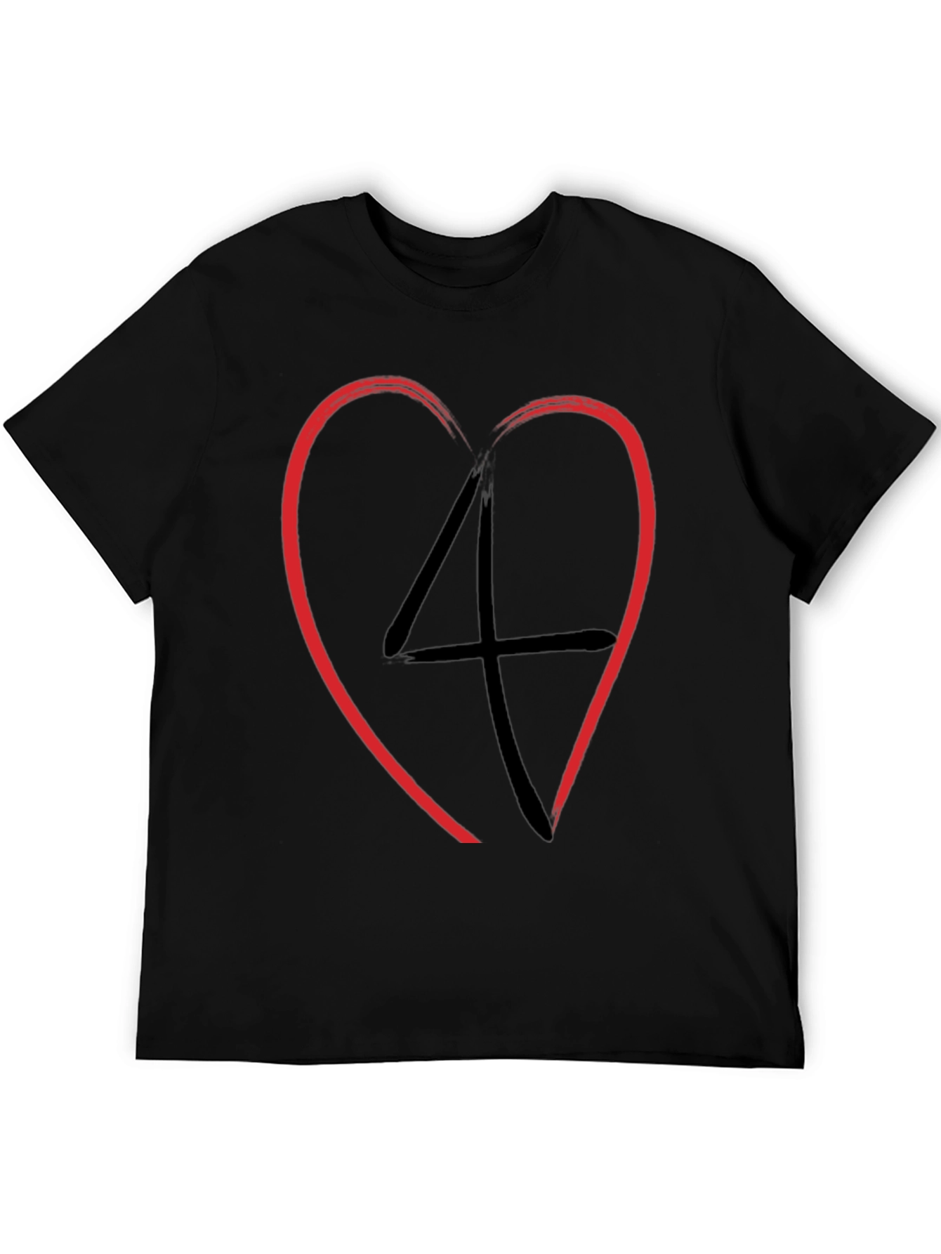 Black Heart 4 Men's Black Graphic Tee view 5