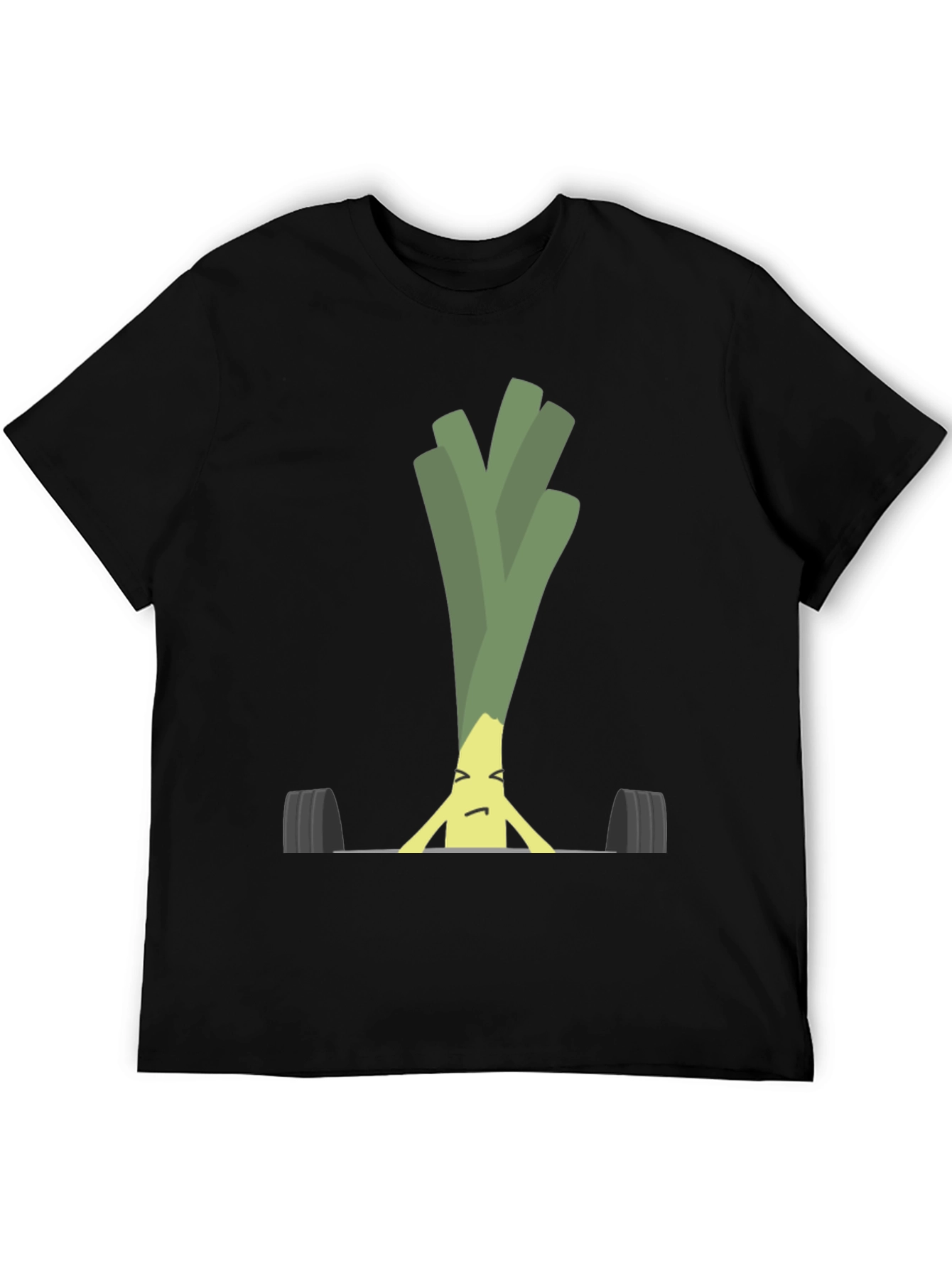 Black Funny Leek Lifting Weights Graphic Tee view 5