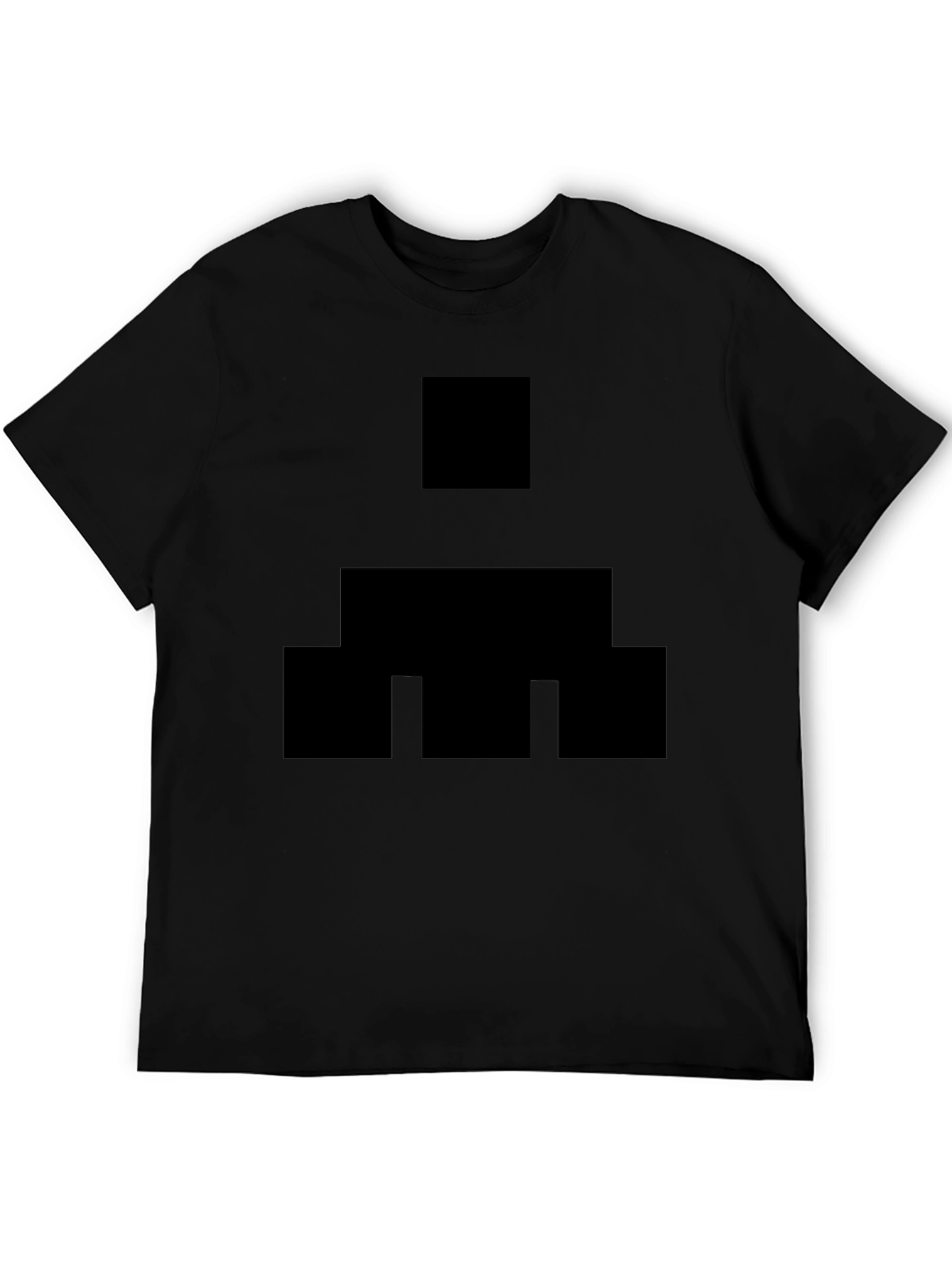 Black Geometric Pattern Black T-Shirt view 5