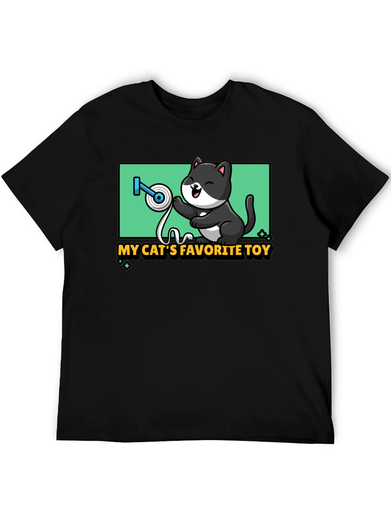 Black Cat's Favorite Toy T-Shirt - Humorous Pet Lover Tee view 5