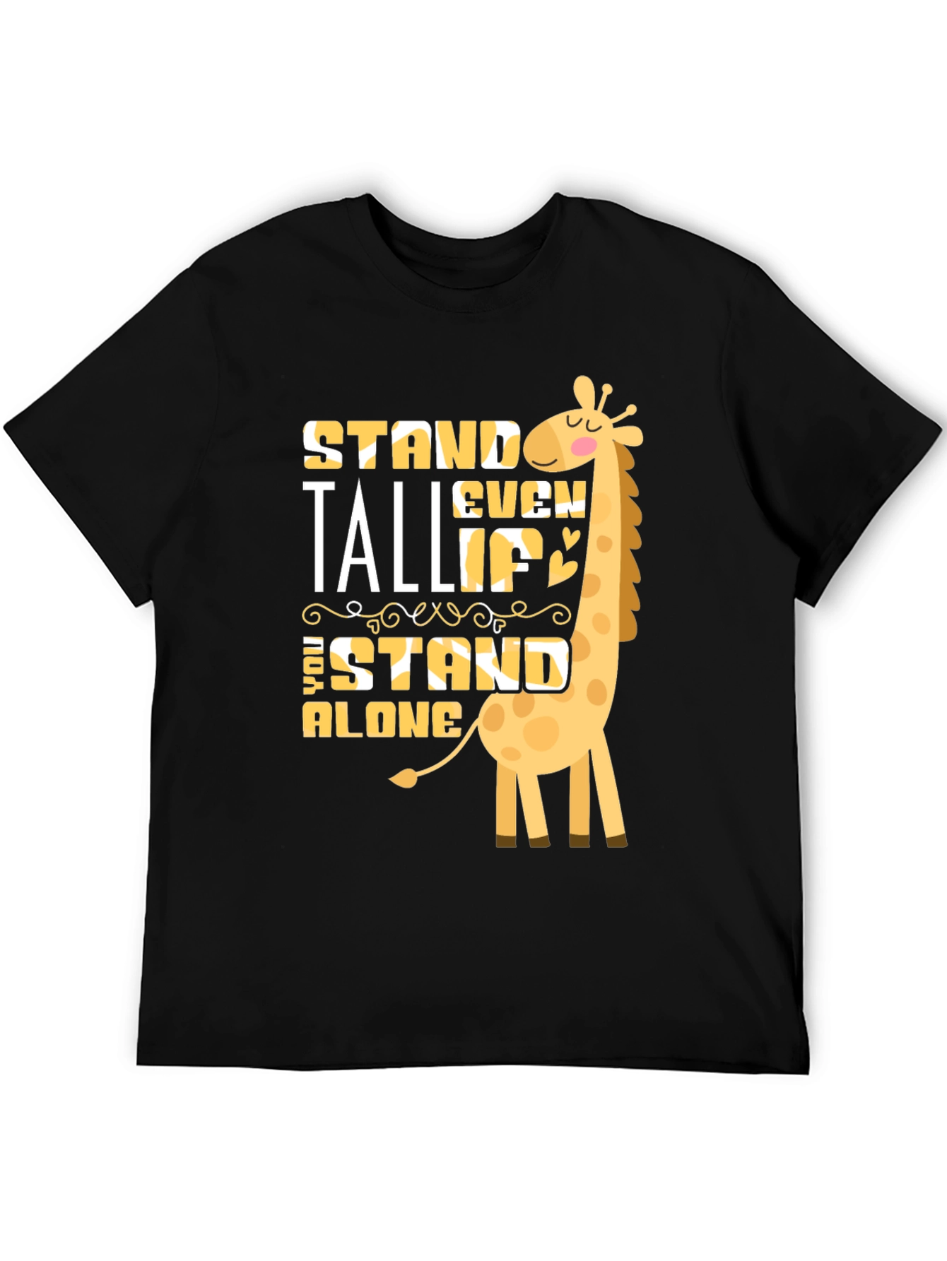 Black Stand Tall Giraffe Graphic T-Shirt view 5