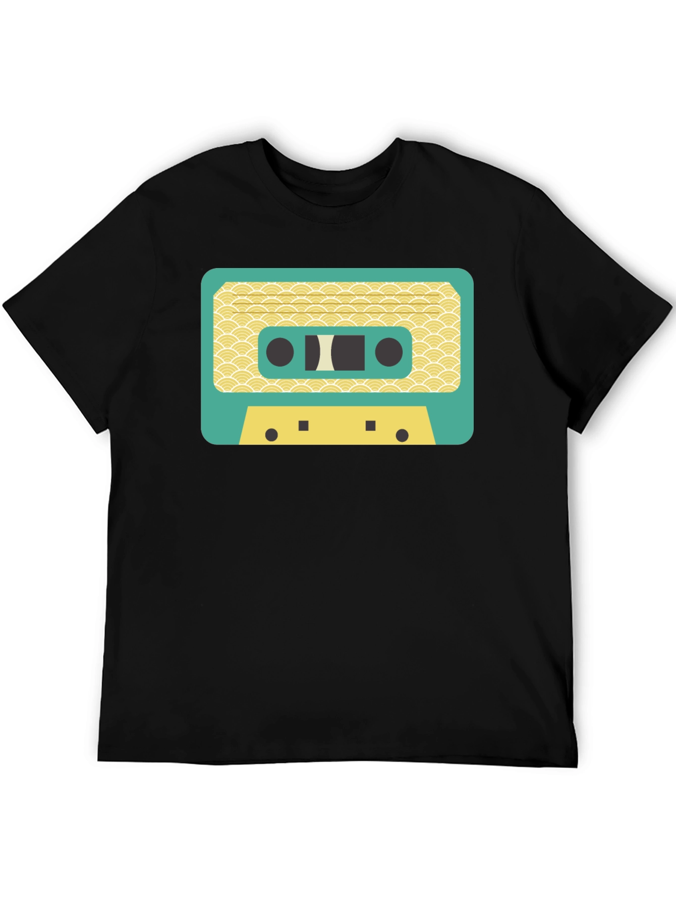 Black Retro Cassette Tape Graphic T-Shirt view 5