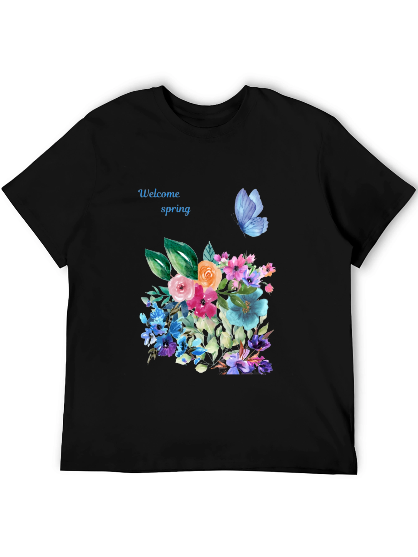 Black Spring Welcome Floral T-Shirt view 5