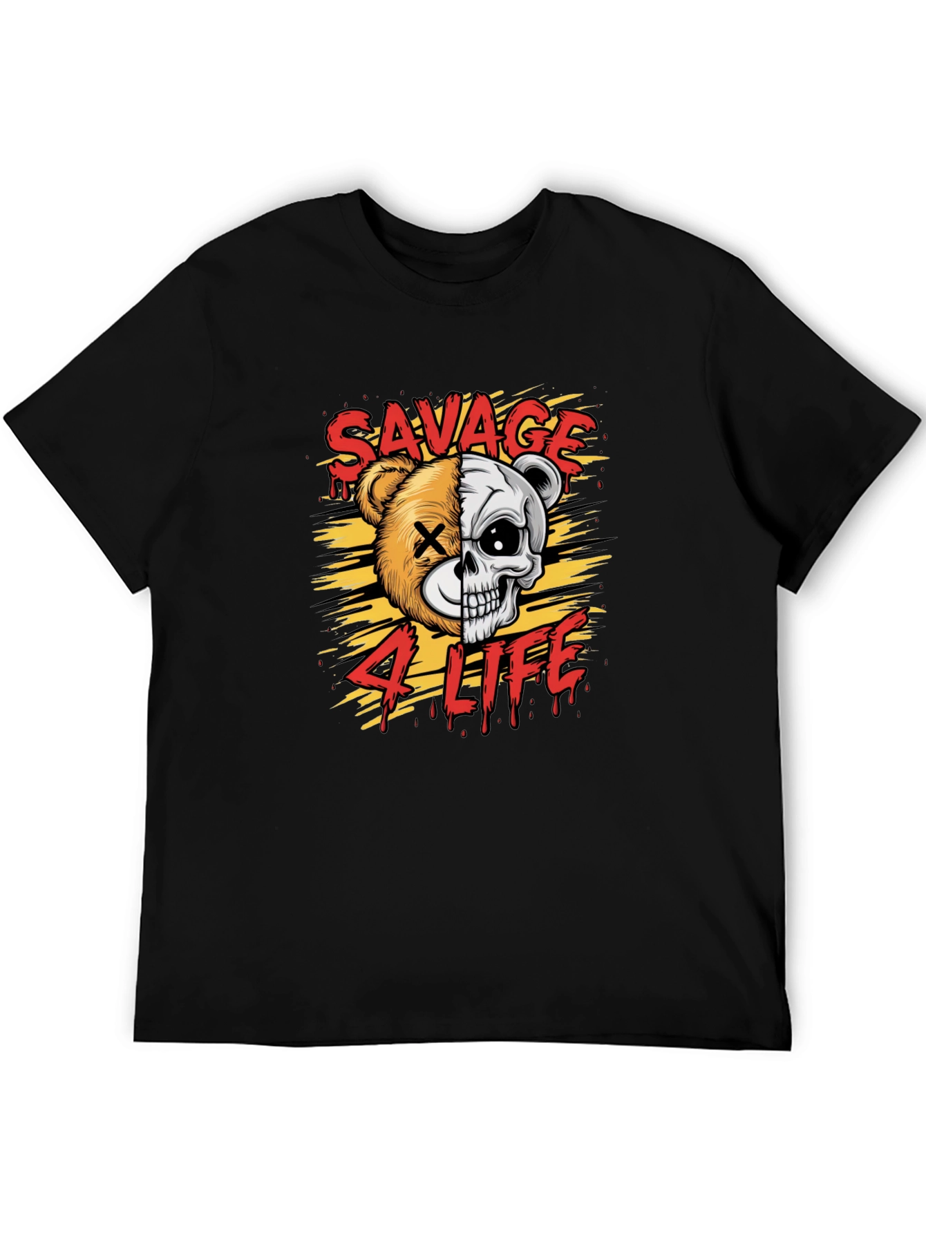 Black Savage 4 Life Graphic Print T-Shirt view 5