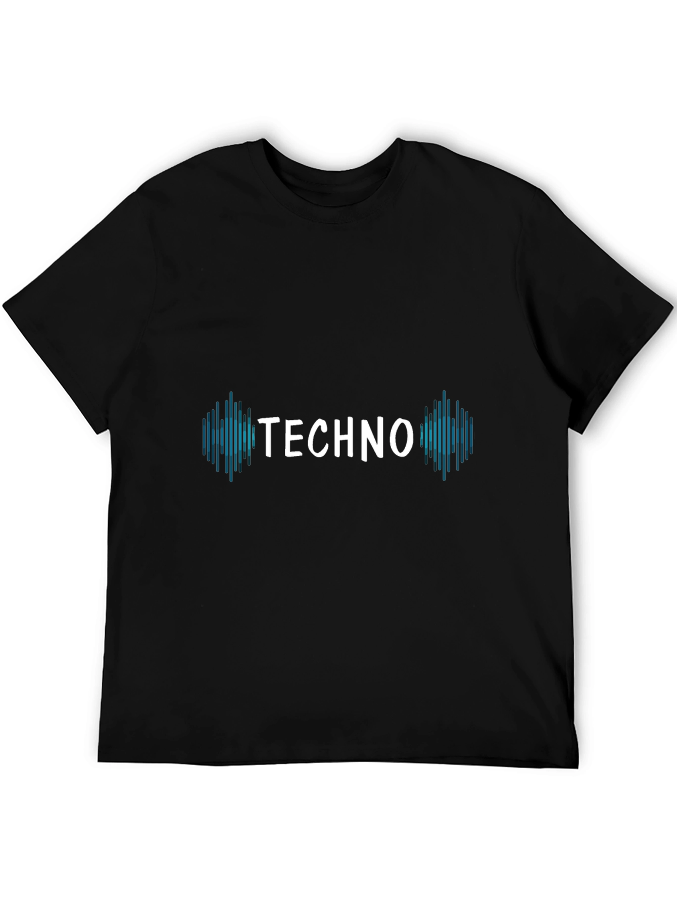 Black Techno Music Graphic T-Shirt - Black Short Sleeve Tee view 5