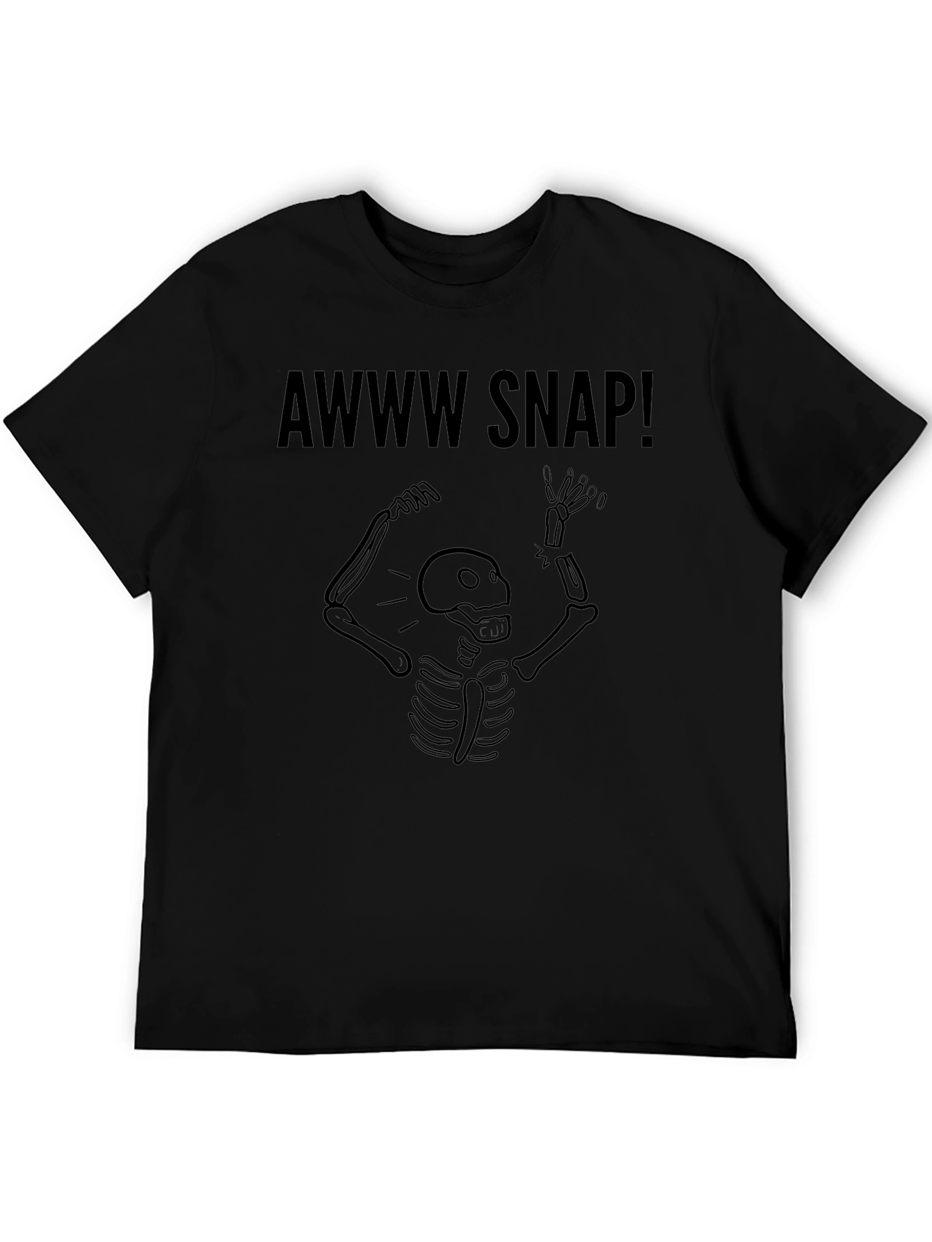 Black Awww Snap! Skeleton Graphic Tee view 5